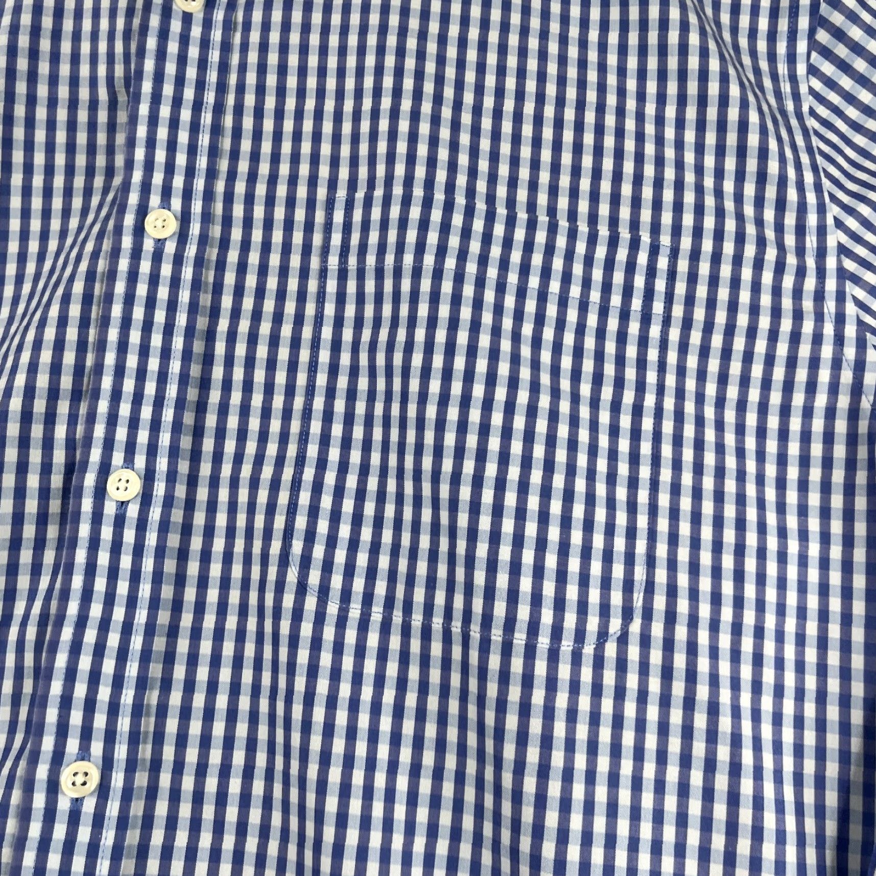 Nordstrom Nordstrom Mens Shop Shirt Large Wrinkle Free Casual Button Up Long Sleeve Plaid Blue Cotton Woven Button-Down Pocketed Classic Regular L Mens Shirt Size US L / EU 52-54 / 3 - 3 Thumbnail