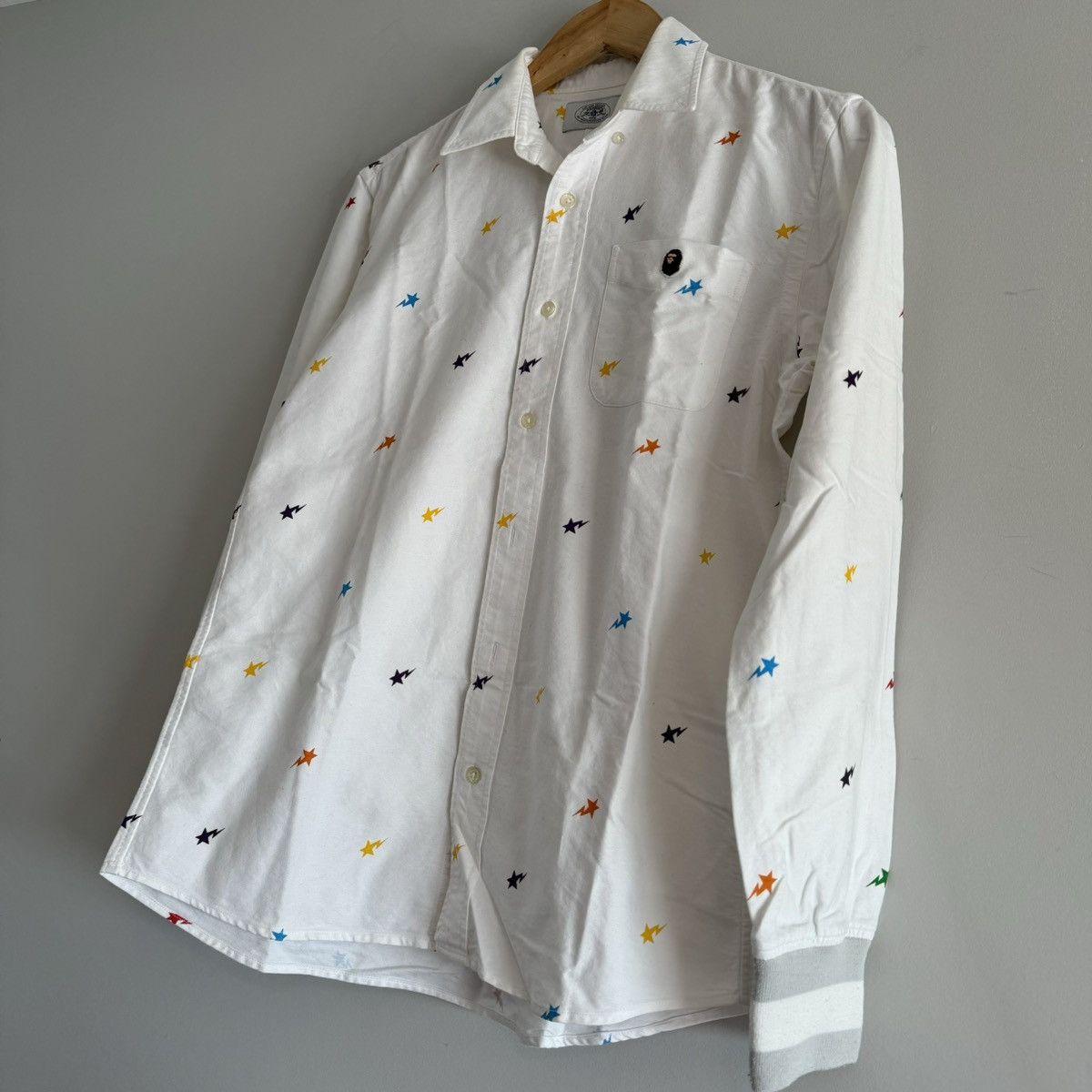 Bape OG Multicolor Star Pattern Long Sleeve Button Up Shirt Size US M / EU 48-50 / 2 - 6 Thumbnail