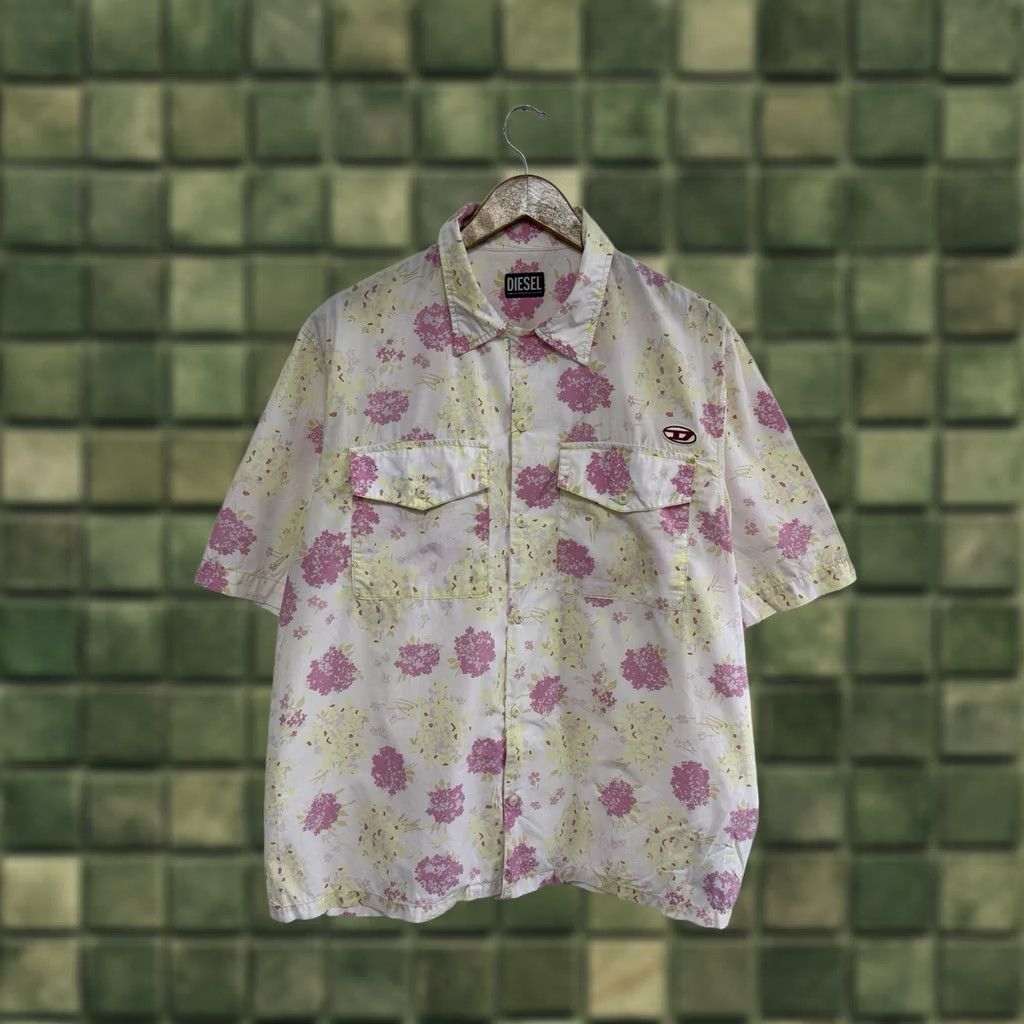 Diesel Diesel Shirt Men’s XL Short Sleeve Floral Hawaiian Button Up Summer Vibe Size US XL / EU 56 / 4 - 1 Thumbnail