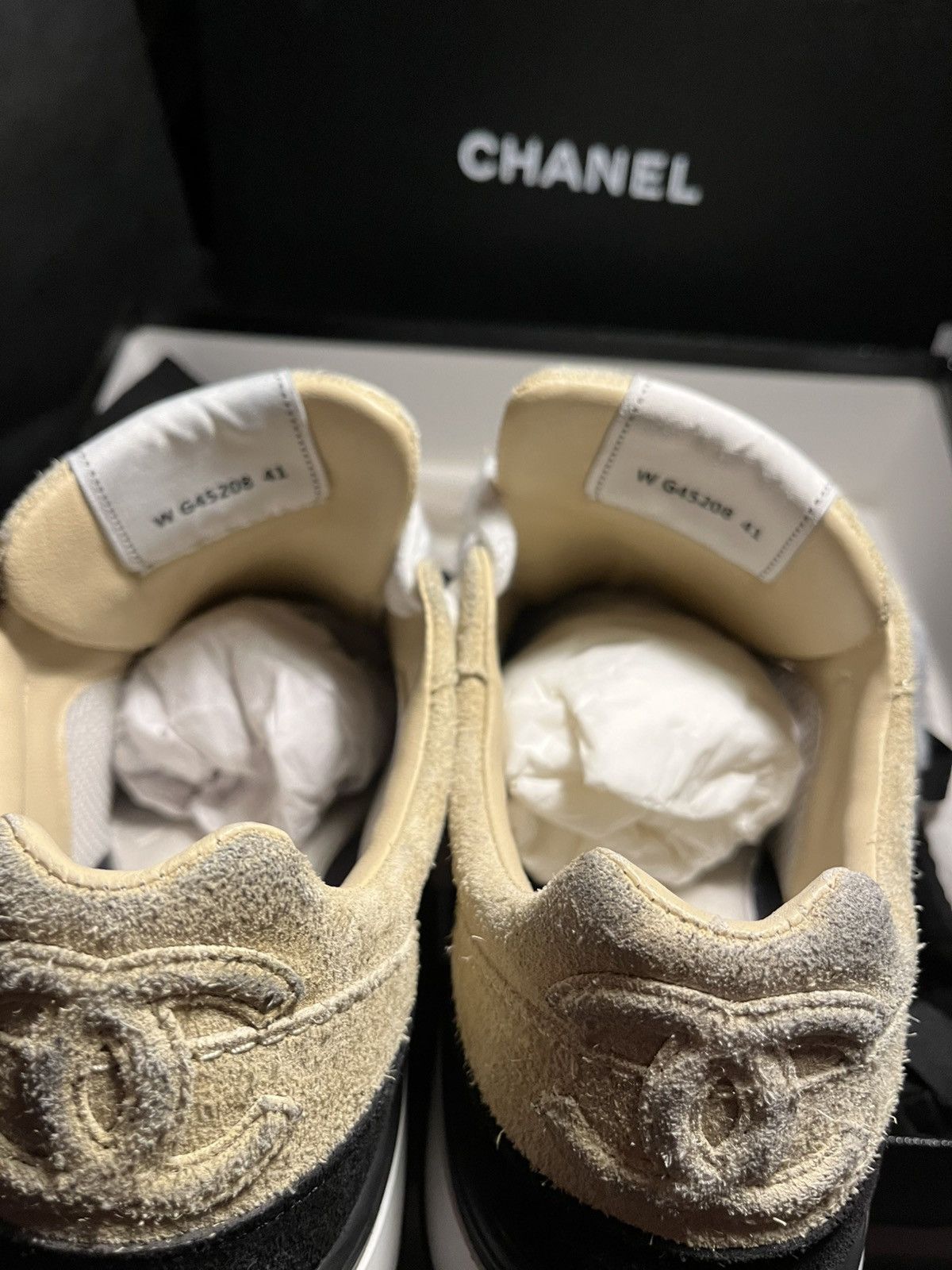 Chanel CC Chanel Suede Sneaker Runner Beige/White Rare Size US 8 / EU 41 - 6 Thumbnail