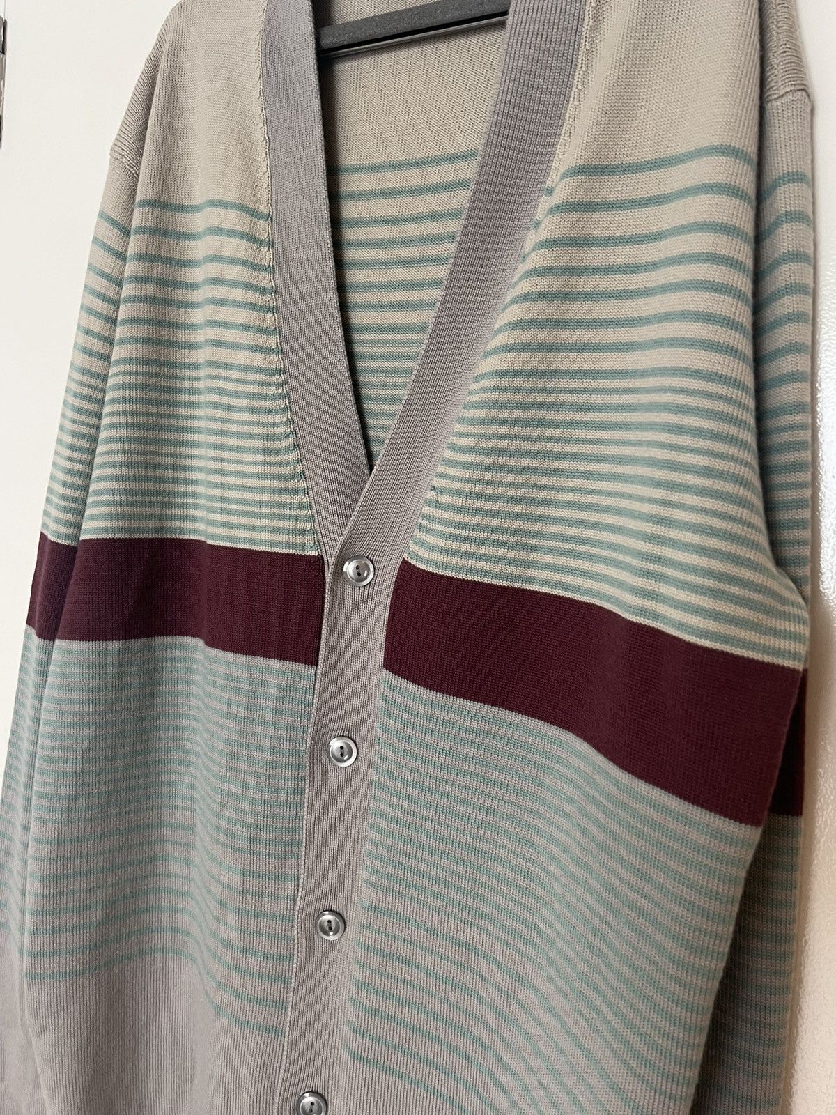 Missoni MISSONI Wool Striped Cardigan Multicolour Gray Large Jumper Size US L / EU 52-54 / 3 - 3 Thumbnail