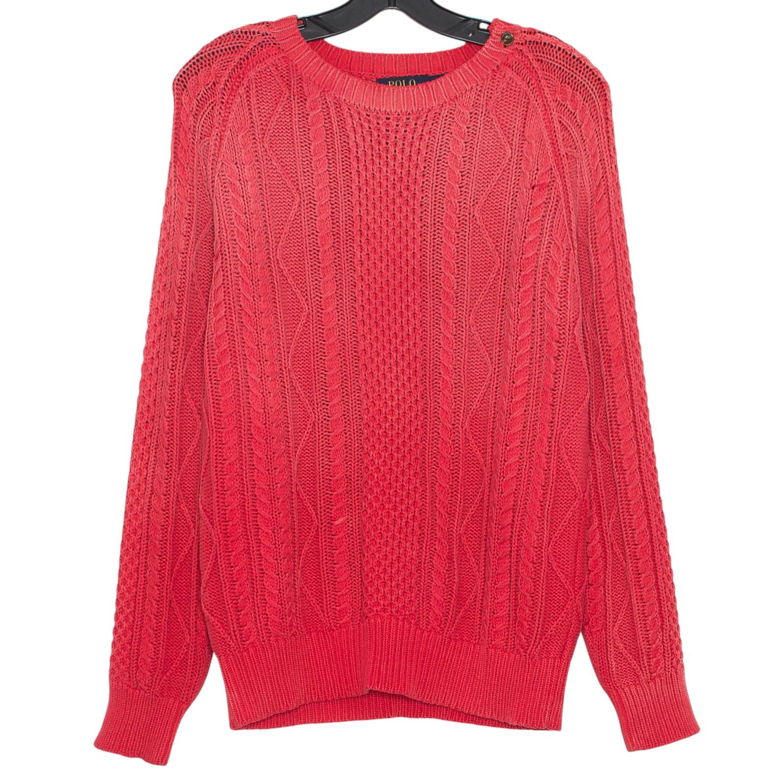 Polo Ralph Lauren Polo Ralph Lauren Sweater Cable Preppy Academia Red Medium Size M / US 6-8 / IT 42-44 - 1 Thumbnail