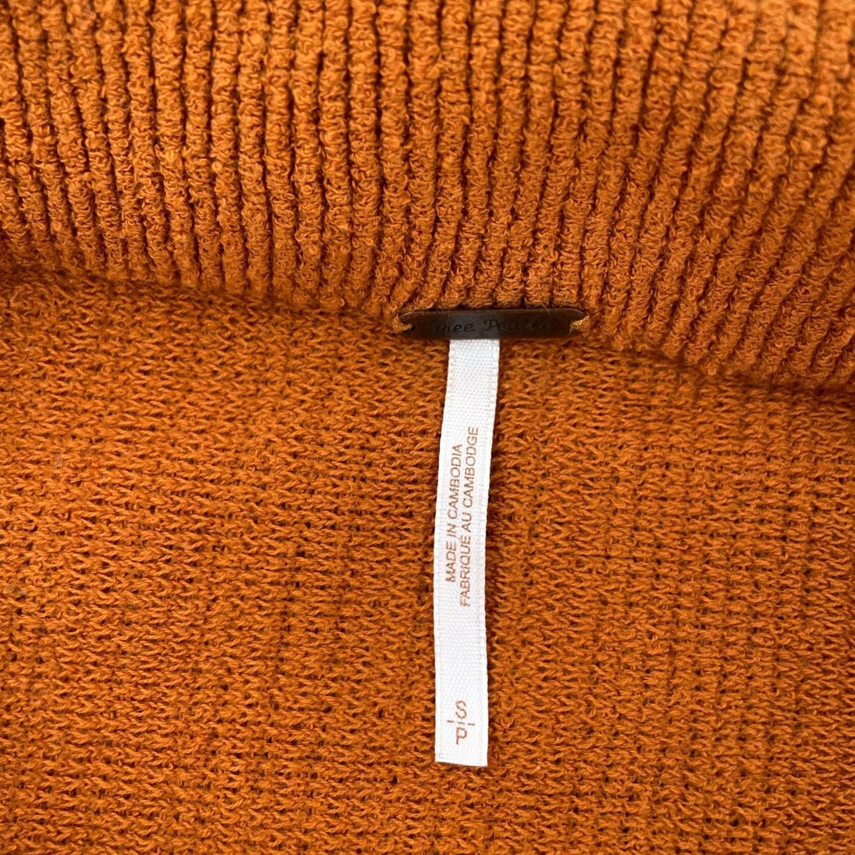 Free People VINTAGE Free People Tunic Sweater Womens Small Rust Orange Ottoman Slouchy Ribbed Knit Size S / US 4 / IT 40 - 3 Thumbnail