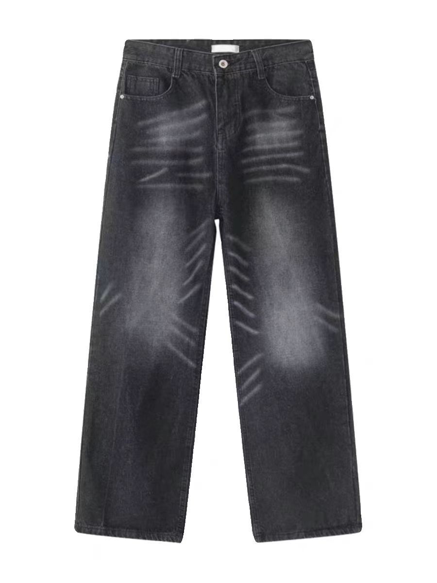 Japanese Brand × Jean Black Washed Loose Wide Leg Jeans Size US 31 - 4 Thumbnail