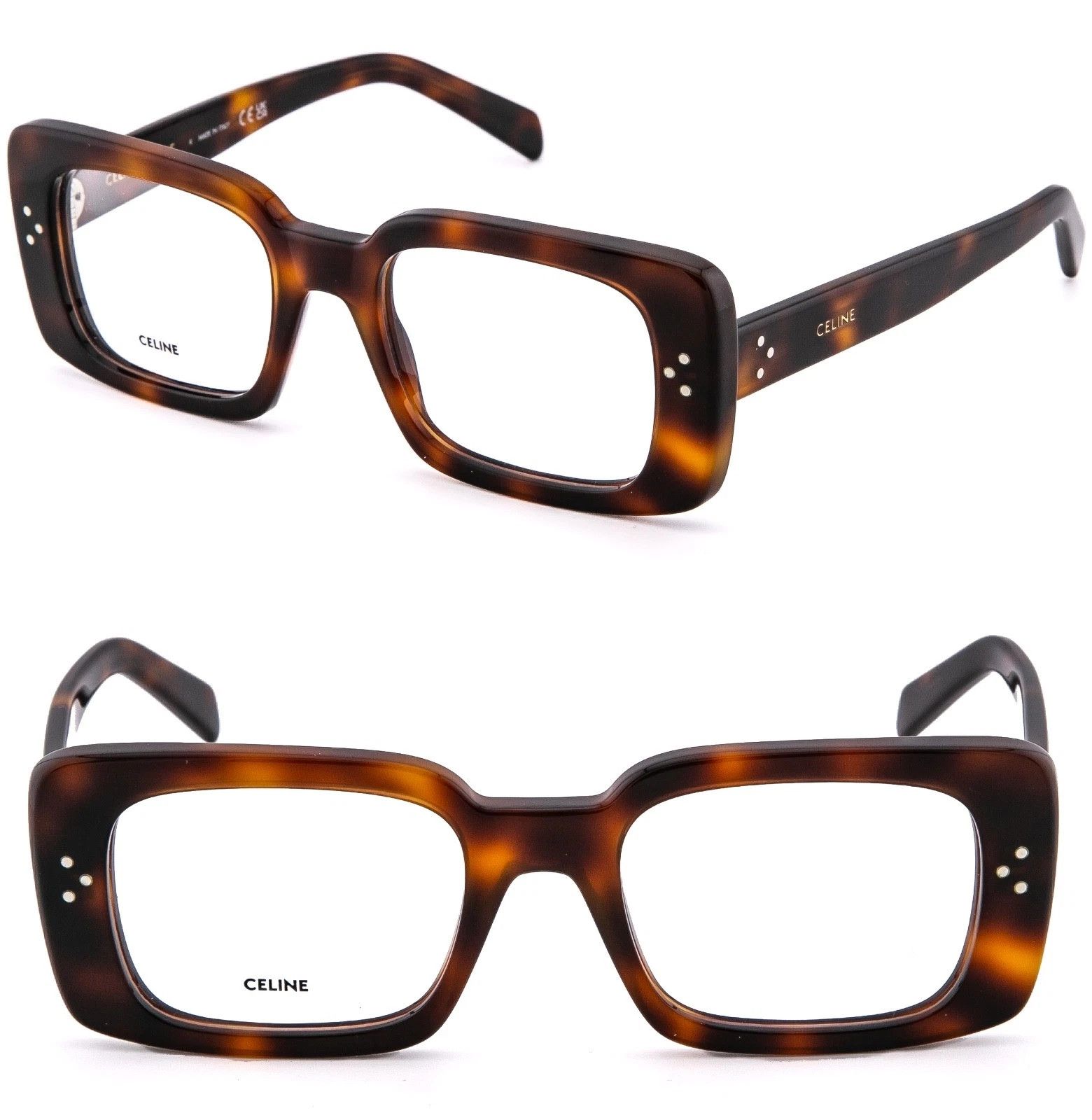 Celine CELINE 50163 BOLD 3 Dots Brown Optical Eyeglass CL50163I 053 Size ONE SIZE - 1 Thumbnail