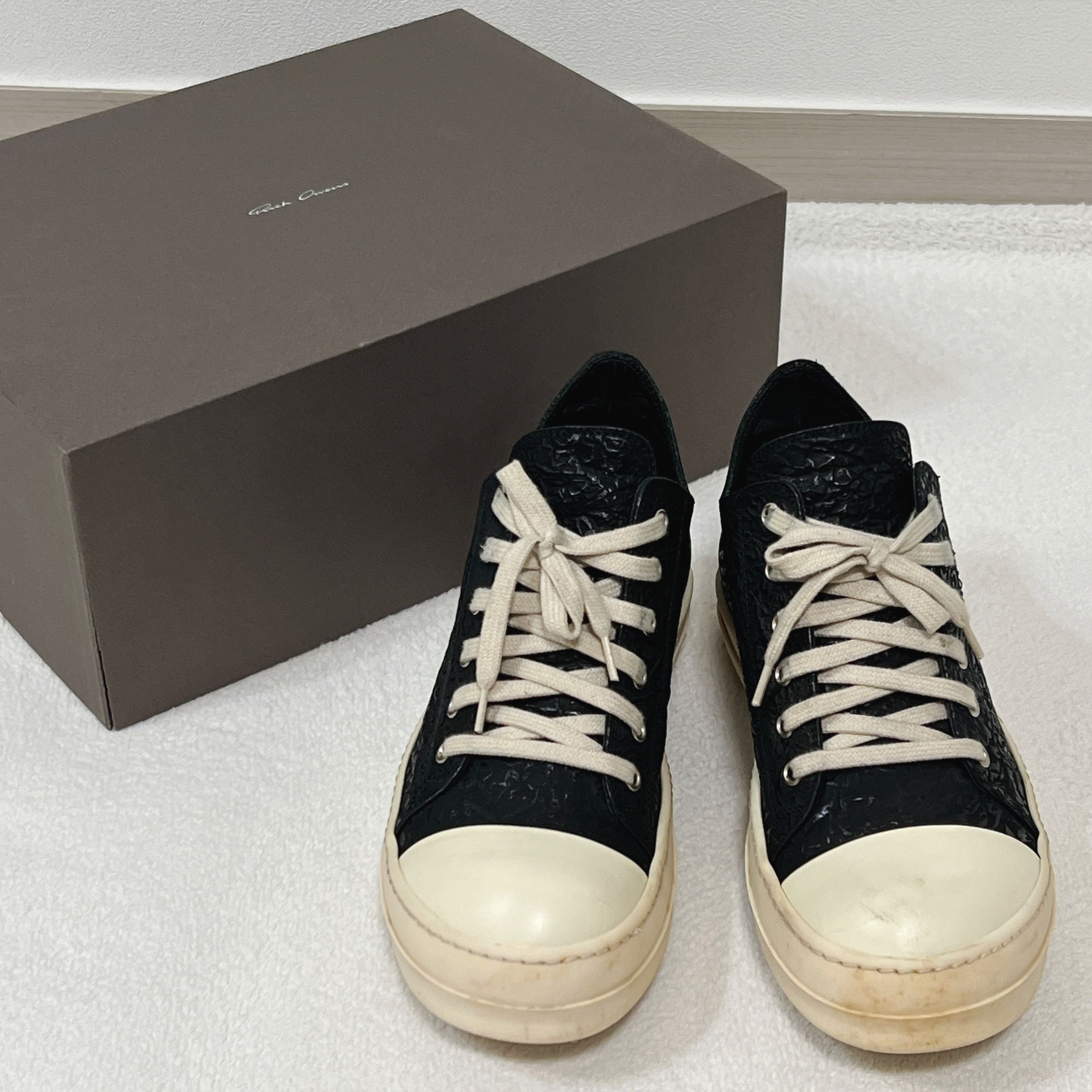 Rick Owens Rick Owens SS17 SCARPE IN PELLE LOW SNEAKERS BLACK/WB Size US 8.5 / EU 41-42 - 3 Thumbnail