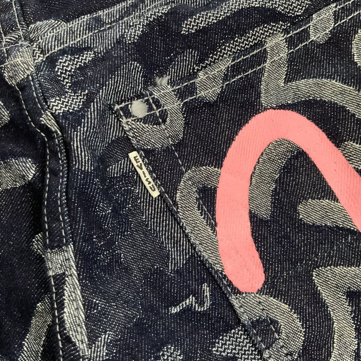 Evisu × Japanese Brand SUPER RARE EVISU JACQUARD SEAGULL DENIM FLARE JEANS Size 27" / US 4 / IT 40 - 7 Thumbnail