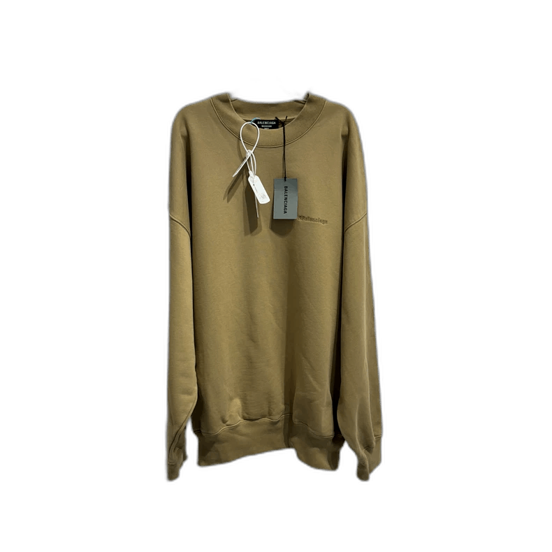 Balenciaga Balenciaga Beige BB Logo Crewneck Sweatshirt Size US S / EU 44-46 / 1 - 1 Thumbnail