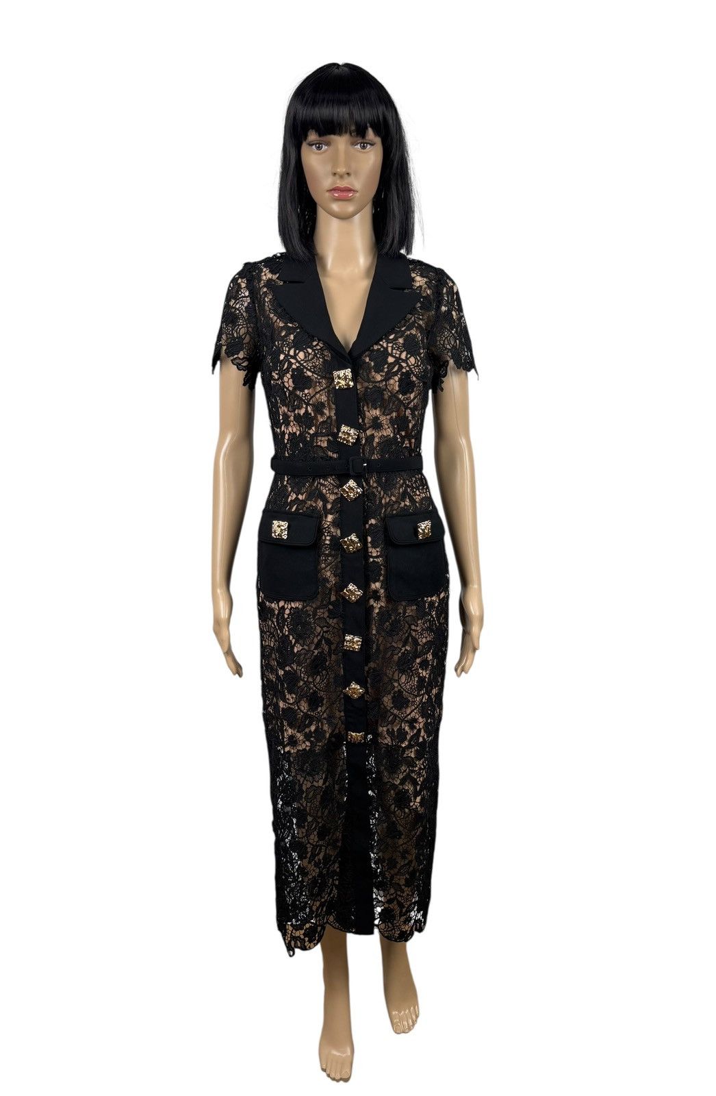 Self-Portrait Self-Portrait Magnolia Lace Dress Maxi Button Up size UK8 Size S / US 4 / IT 40 - 1 Thumbnail