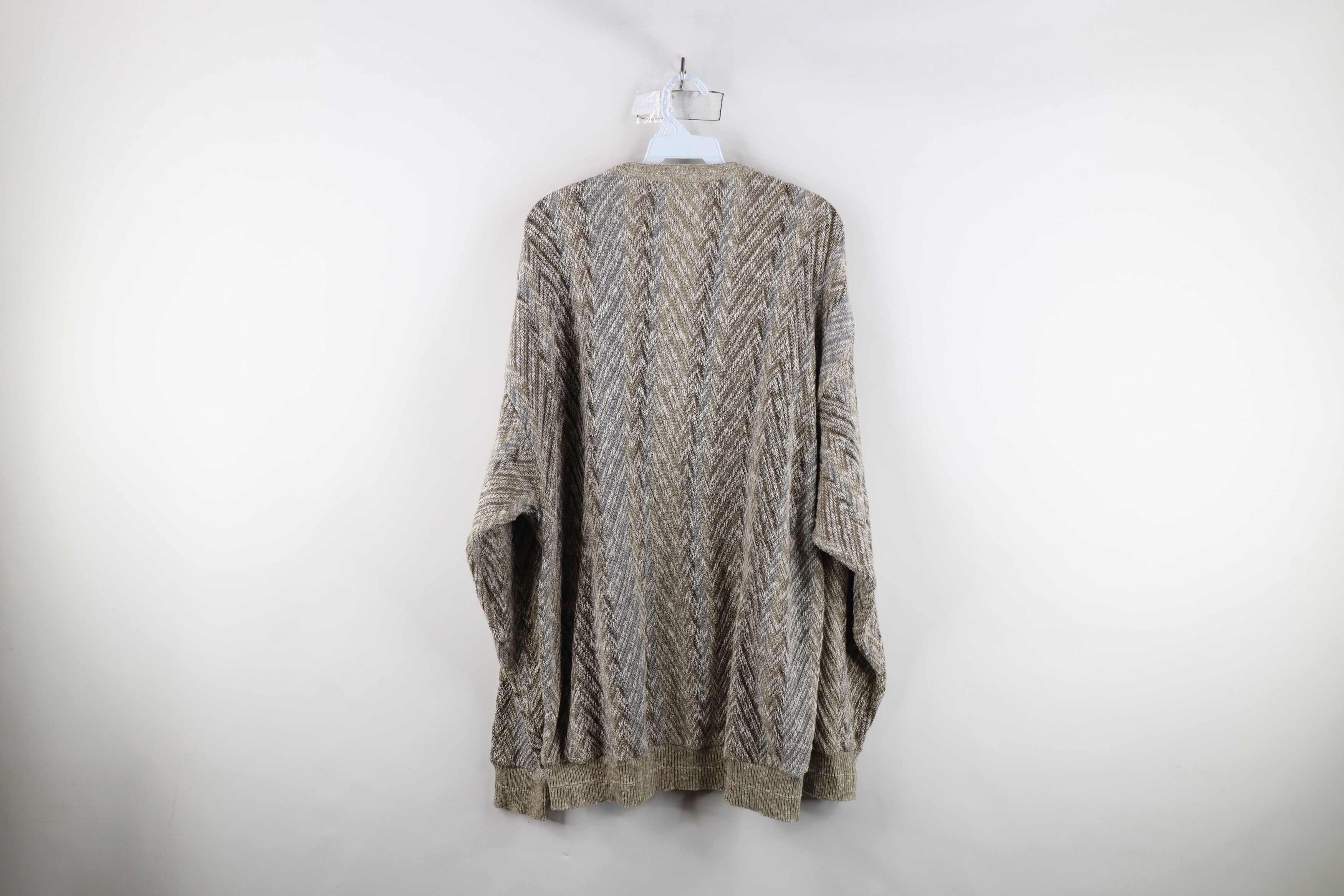 Vintage Vintage 90s Streetwear Herringbone Knit Crewneck Sweater Size US L / EU 52-54 / 3 - 8 Thumbnail