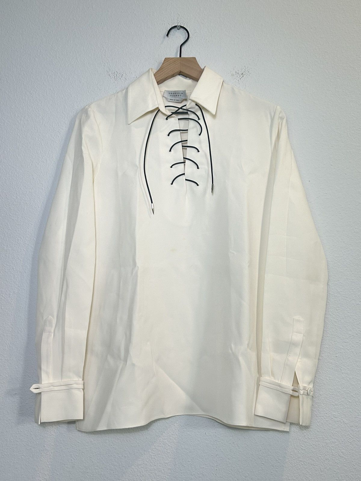 Gabriela Hearst Silk Leather Lace Up Shirt Size M / US 6-8 / IT 42-44 - 1 Thumbnail