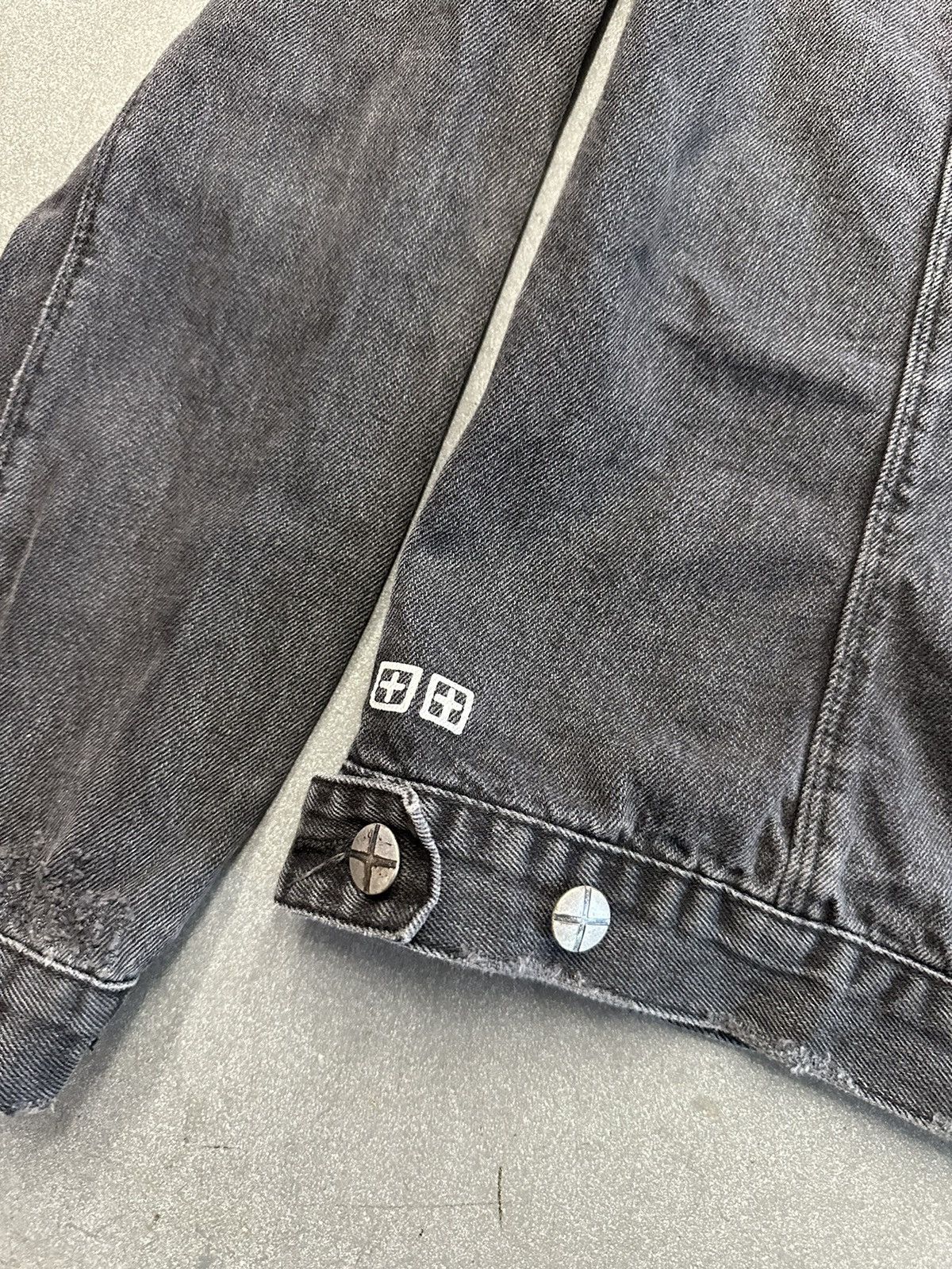 Ksubi Ksubi Classic Distressed Sketchy Black Denim Jacket Size US M / EU 48-50 / 2 - 12 Thumbnail
