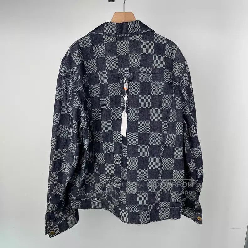Louis Vuitton Louis Vuitton Black Checkerboard Denim Jacket Size US M / EU 48-50 / 2 - 2 Thumbnail