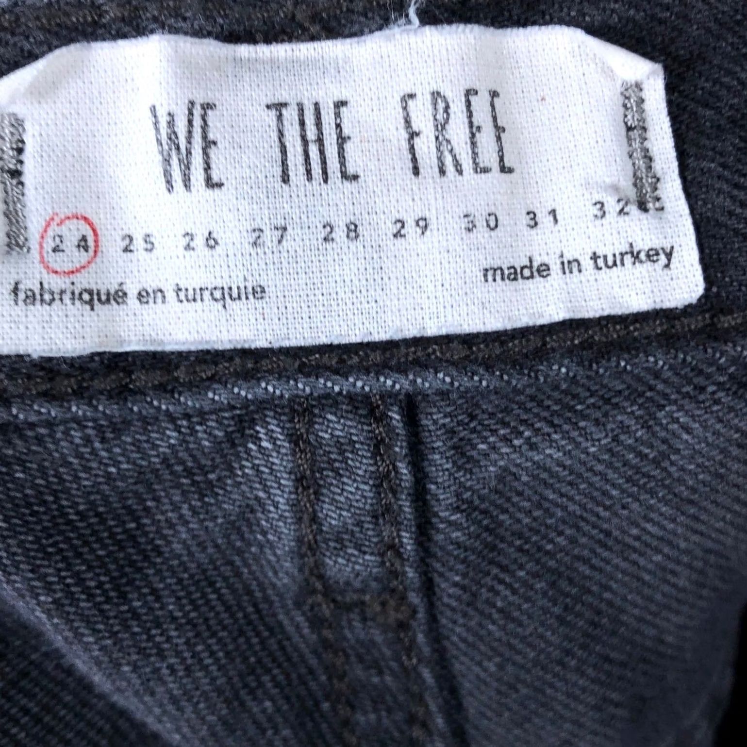 Vintage We The Free People Jeans Black Denim Maggie Mid Rise Distressed 24 Women’s 5-Pocket Design Regular Straight Denim Size 28" / US 6 / IT 42 - 4 Thumbnail