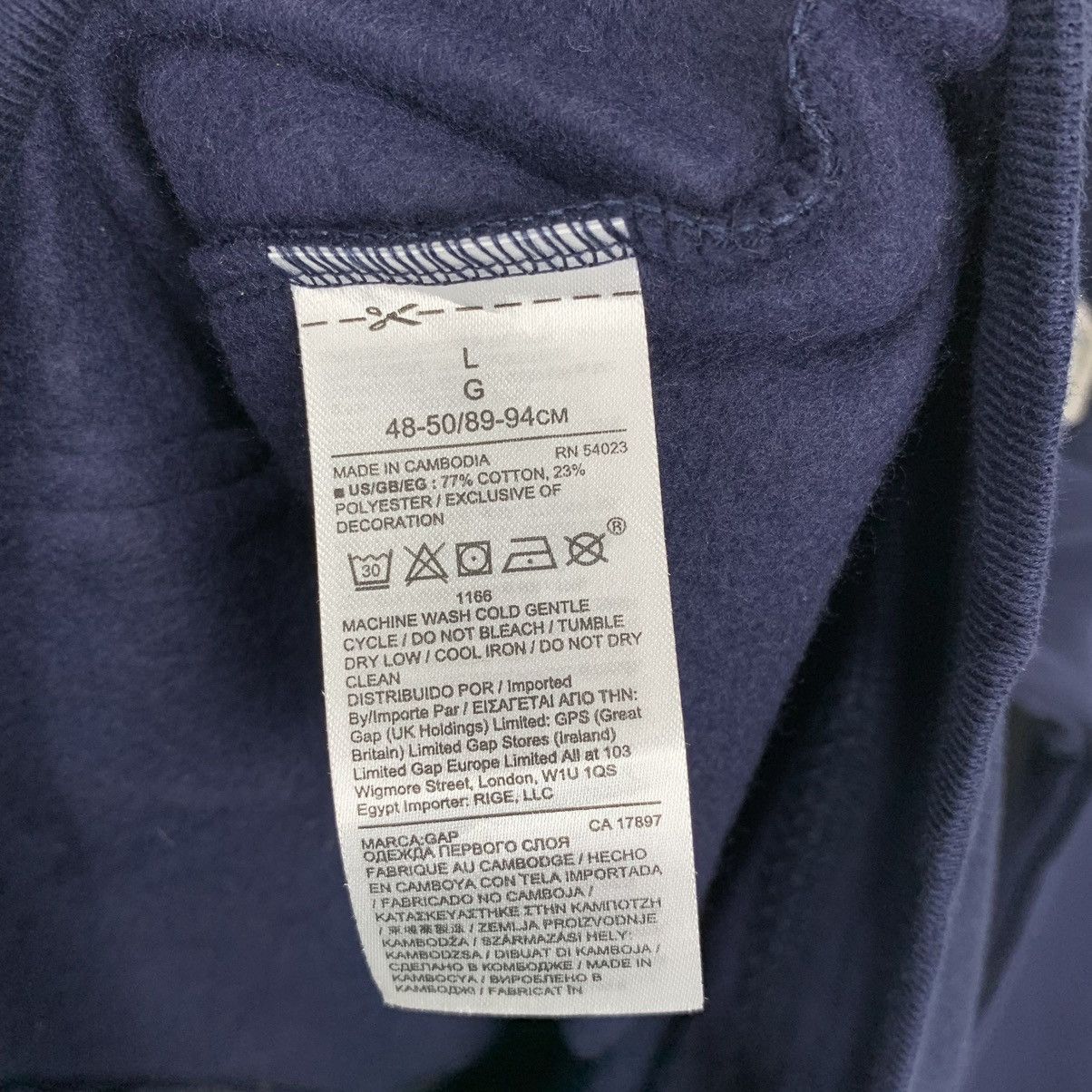 Gap × Vintage Vintage GAP Zip Up Hoodie Sweatshirt Big Logo Size US L / EU 52-54 / 3 - 6 Thumbnail