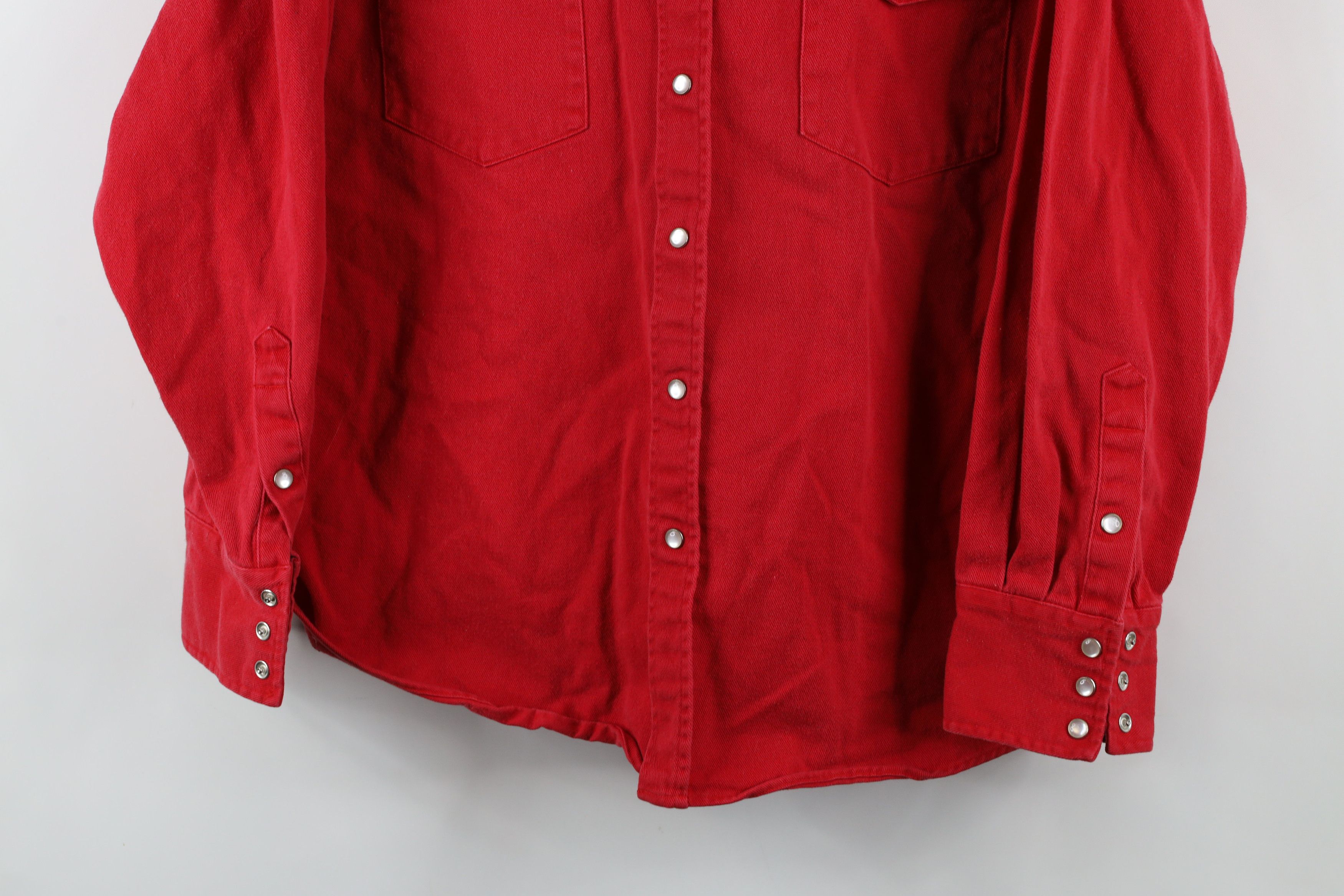 Marlboro × Vintage Vintage 90s Marlboro Snap Button Western Denim Jean Shirt Size US L / EU 52-54 / 3 - 3 Thumbnail