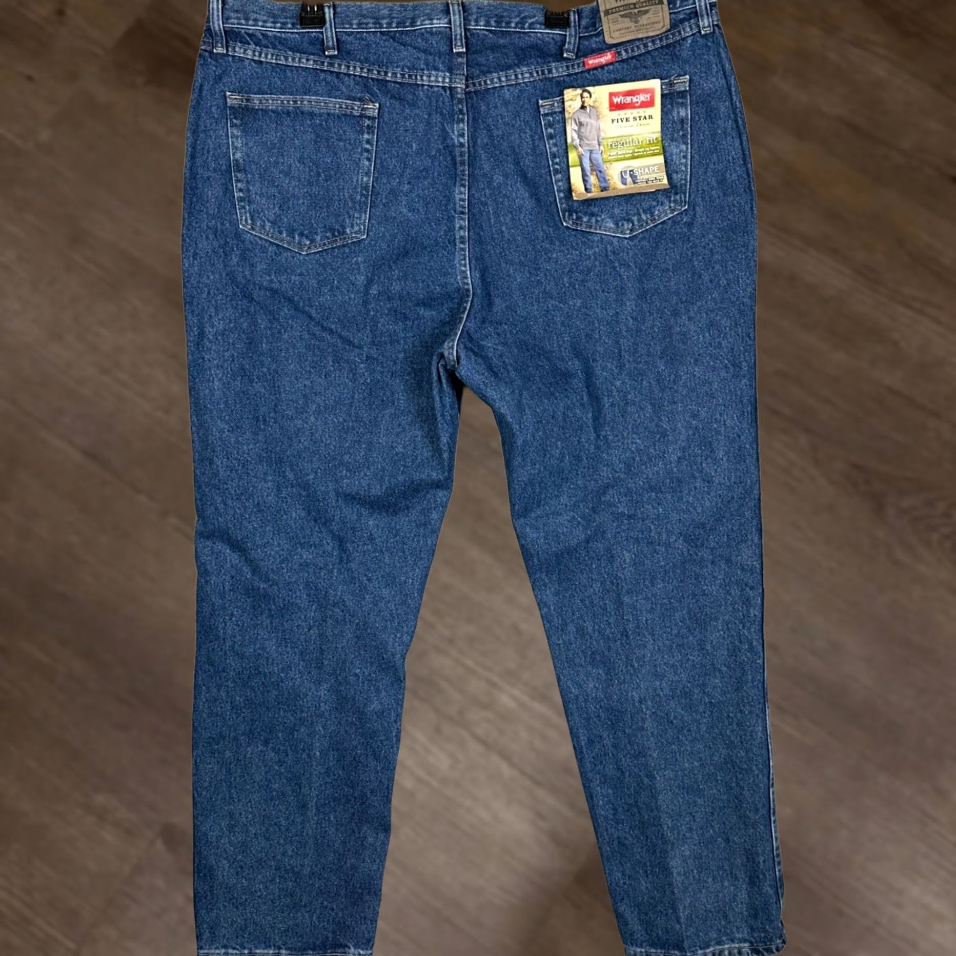 Wrangler Wrangler Five Star Premium Denim Jeans Regular Fit Straight Leg 46x32 Blue Mens Pants Regular Rise High 5-Pocket Denim Zip Button Mexico Size US 30 / EU 46 - 1 Thumbnail