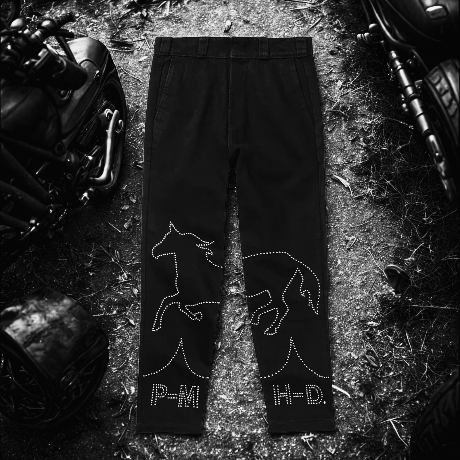 Harley Davidson Post Malone x Harley-Davidson Studded Horsepower Jeans 34x32 Size US 34 / EU 50 - 15 Thumbnail