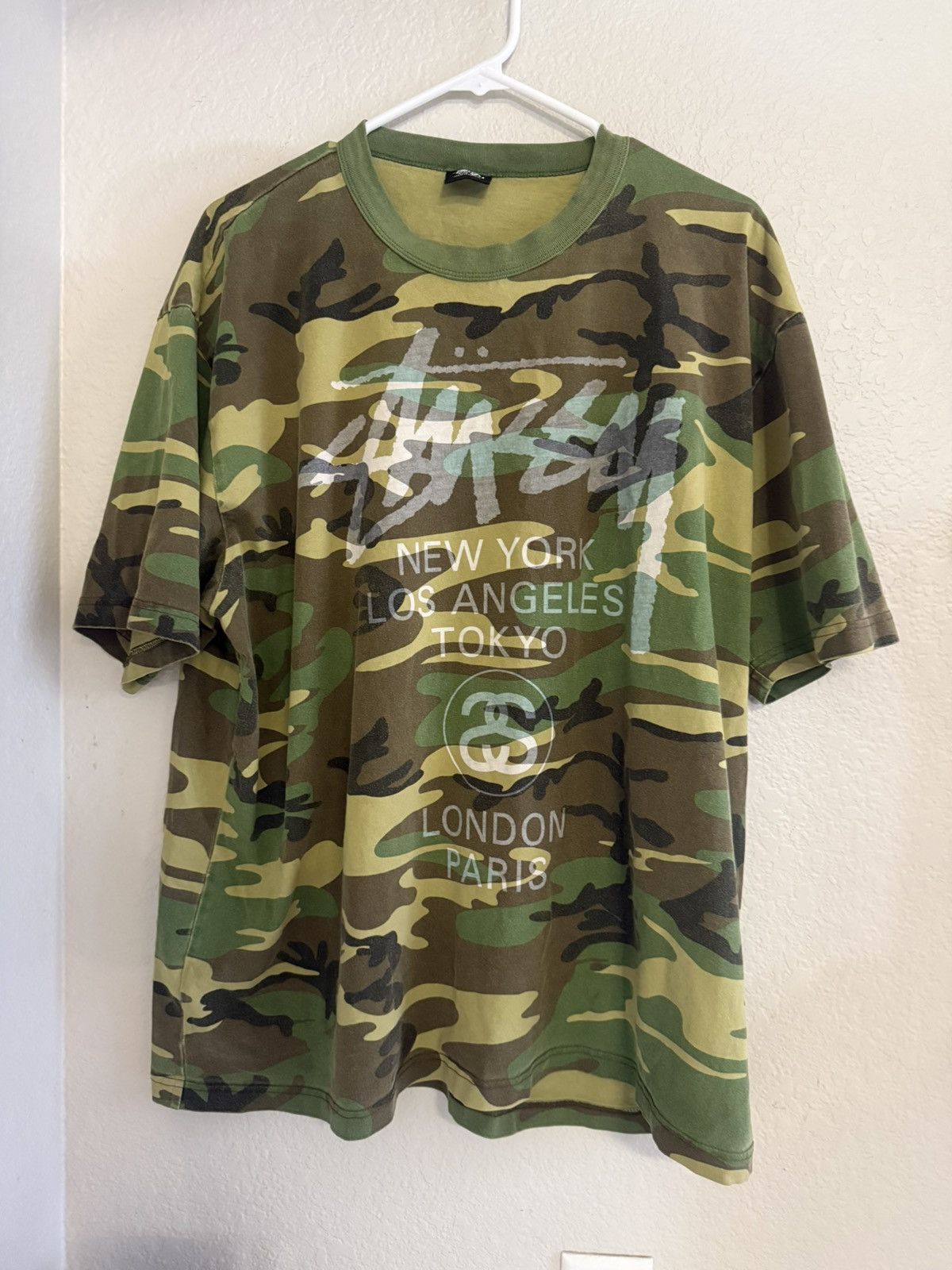 Stussy Camo World Tour T-Shirt Size XL Stussy camo tee