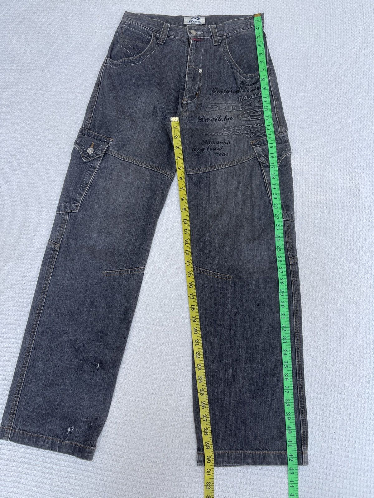 JNCO Last Drop🔥Rare🔥Vintage Piko Hawaiian Cargo Baggy Jeans Size US 29 - 16 Thumbnail