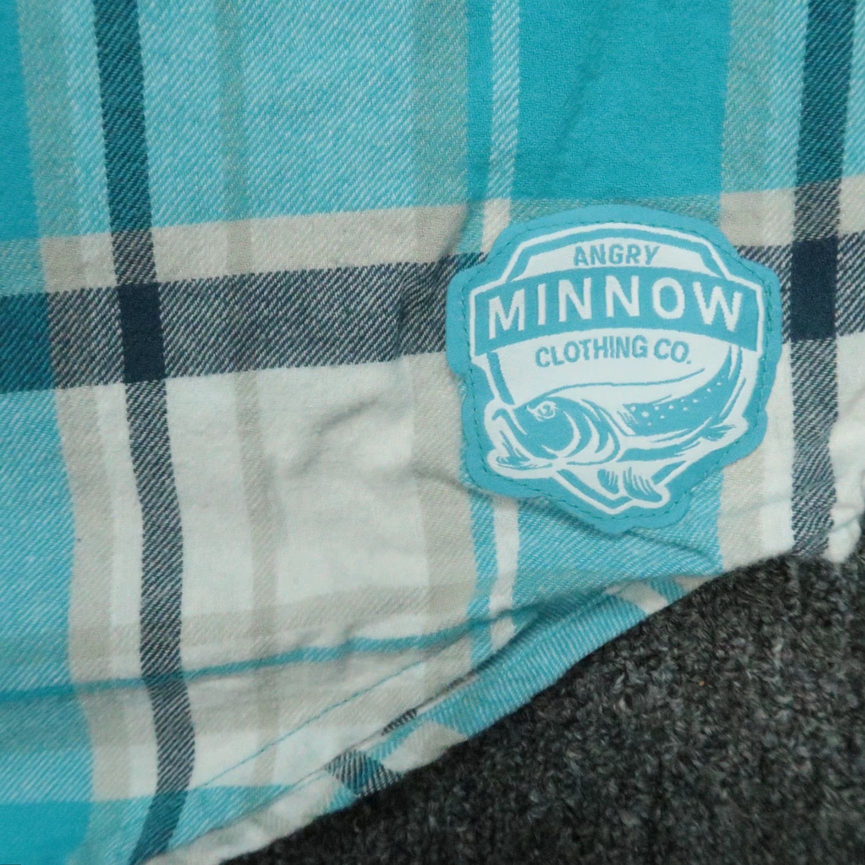 Vintage Angry Minnow Shirt Mens Large Blue Plaid Flannel Button-Up Size US L / EU 52-54 / 3 - 6 Thumbnail