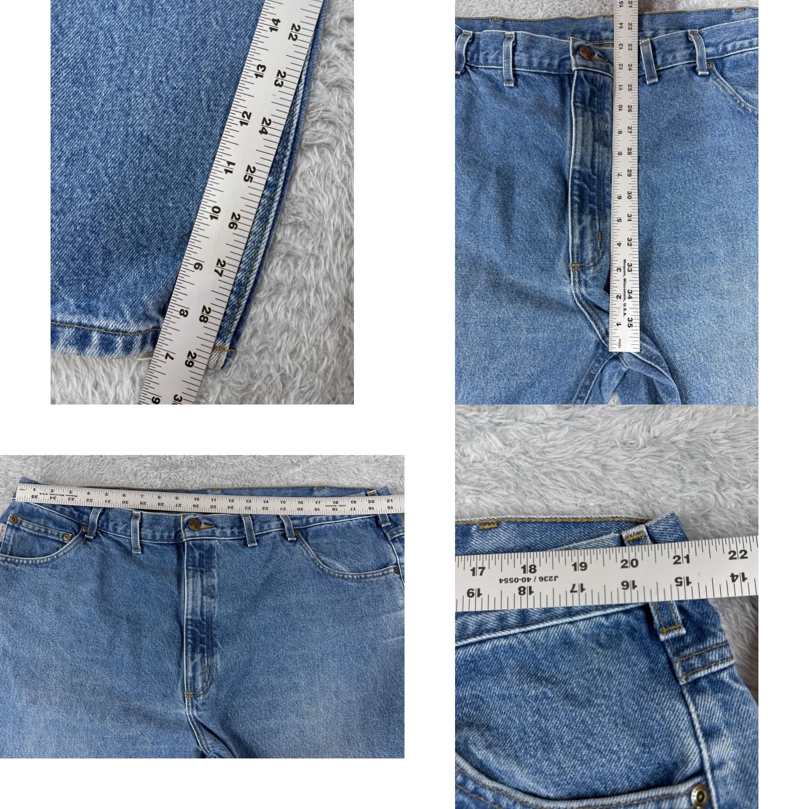 Carhartt Carhartt Jeans Adult 48 Blue Denim Relaxed Fit 100% Cotton Straight 42x30 Size US 32 / EU 48 - 8 Thumbnail