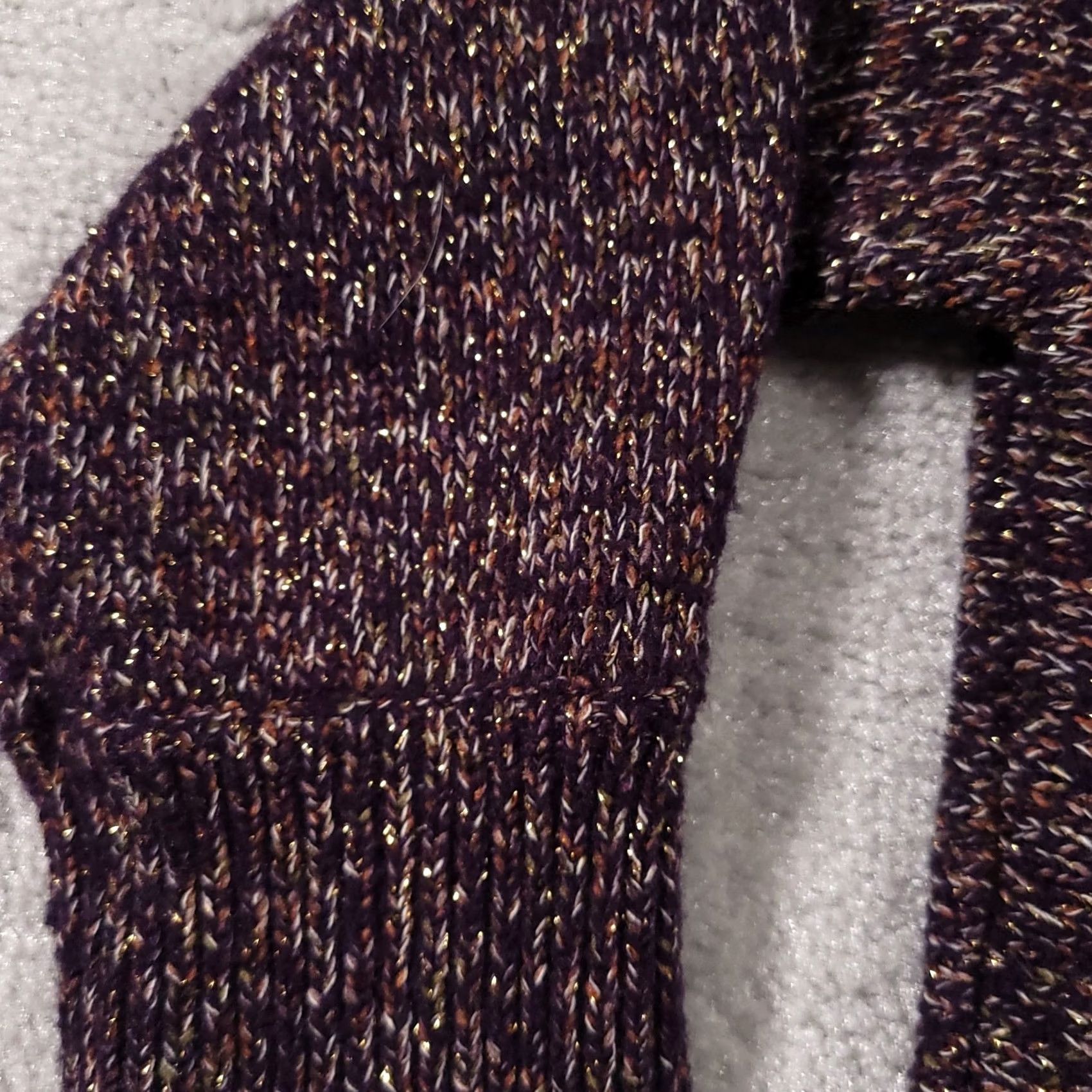 Vintage The Limited Chunky Knit Sweater Women’s Large Purple Metallic 3/4 Sleeve Size L / US 10 / IT 46 - 5 Thumbnail