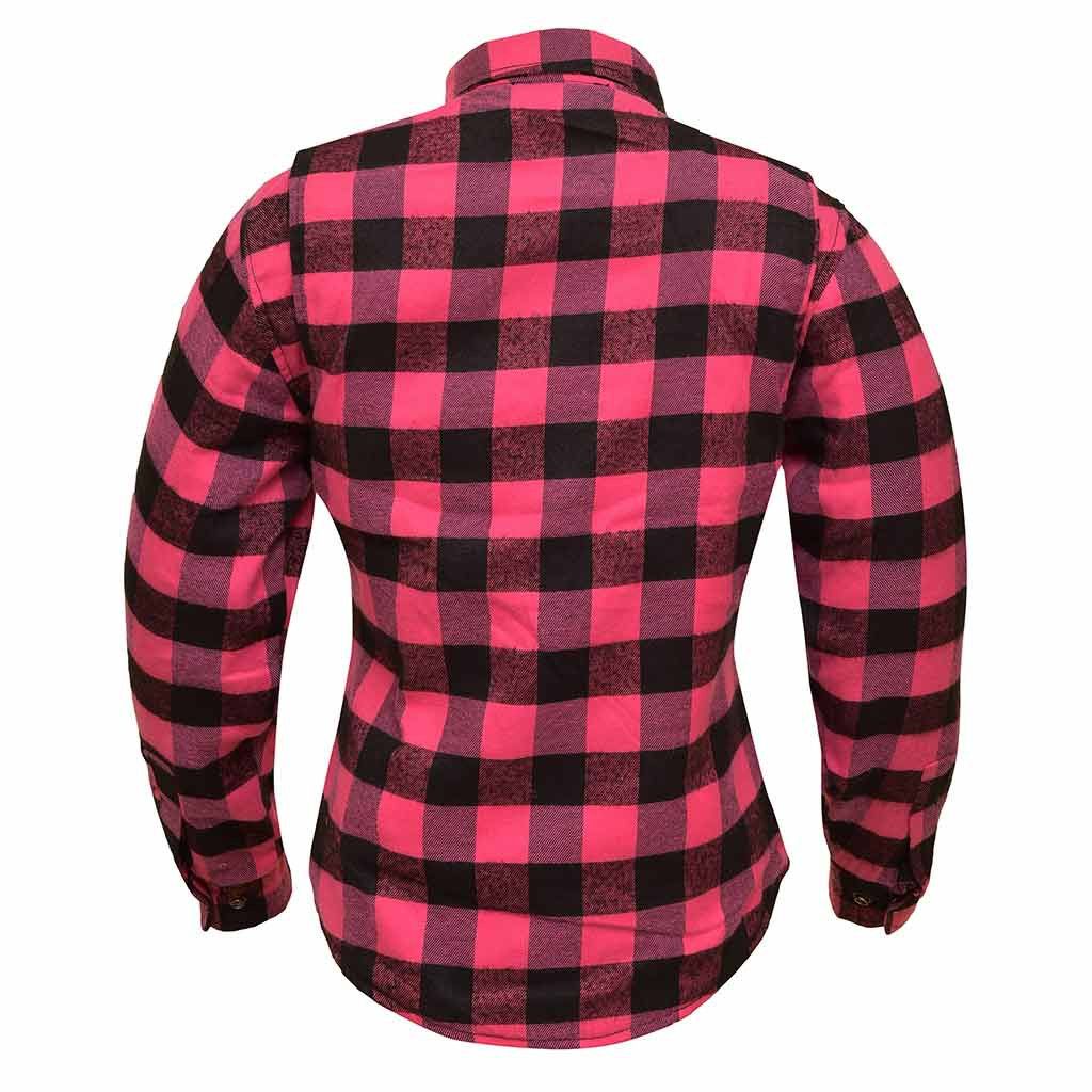 Other RIDERACT® Women's Motorcycle Shirt Flannel PInk & Black Size S / US 4 / IT 40 - 2 Thumbnail
