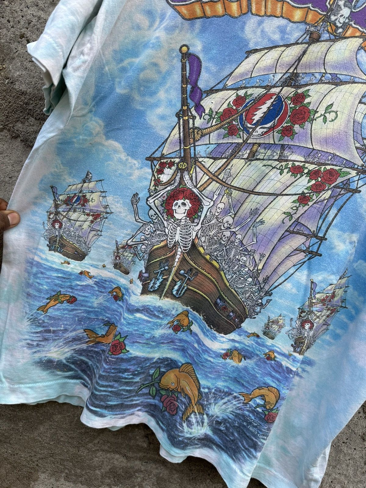 Grateful Dead × Liquid Blue × Vintage 1993 Vintage greatful dead ship of fools tie dye T-shirt Size US XL / EU 56 / 4 - 3 Thumbnail