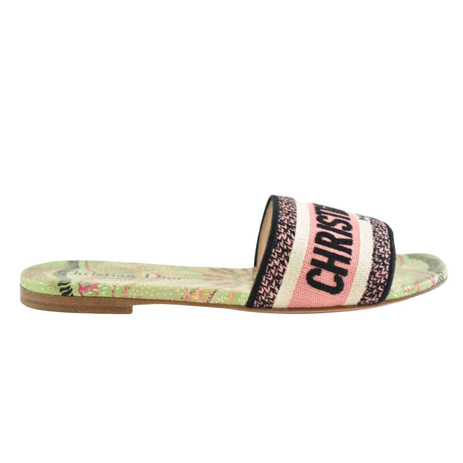 Dior In Lights Dway Embroidered Logo Slide Flat Sandal 35 Size US 5 / IT 35 - 1 Thumbnail