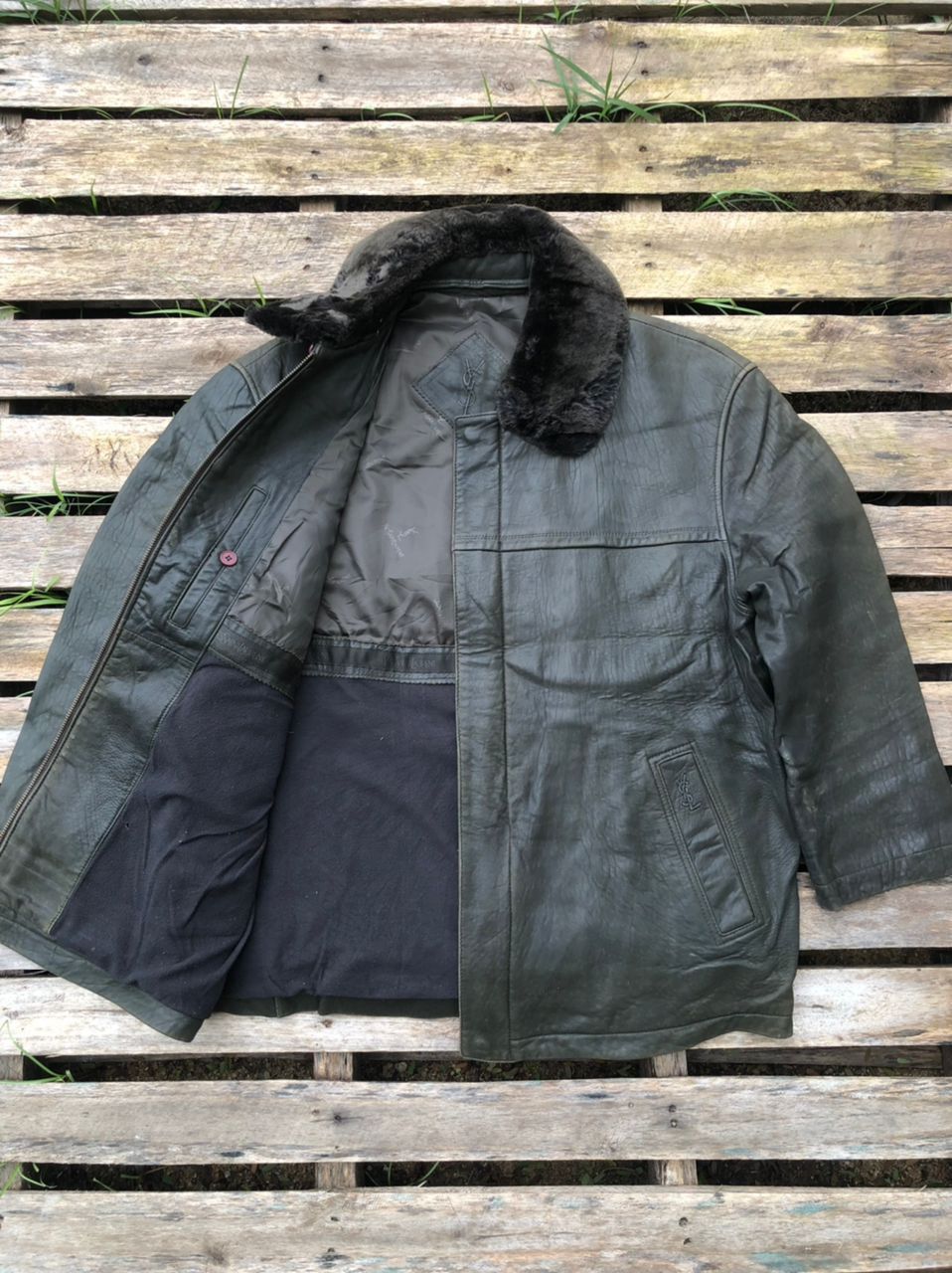 Yves Saint Laurent Vintage YSL Yves Saint Laurent Fur Leather Jacket Size US L / EU 52-54 / 3 - 1 Thumbnail