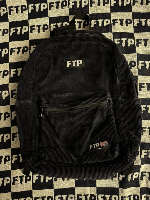 Fuck The Population FTP corduroy backpack navy blue Grailed