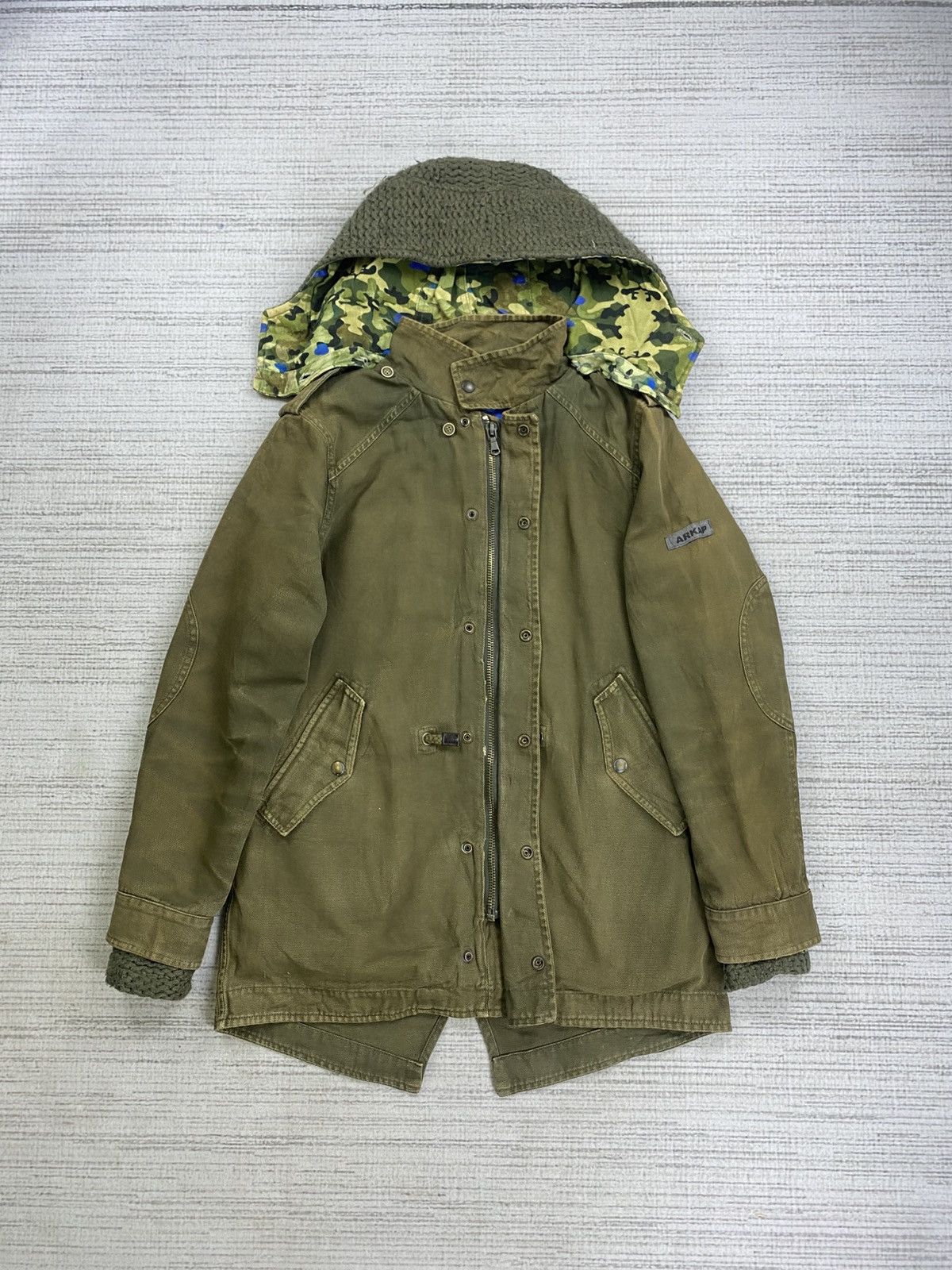Vintage Vintage Arkap Military Made In Italy Canvas Hoodie Jacket Size US M / EU 48-50 / 2 - 7 Thumbnail