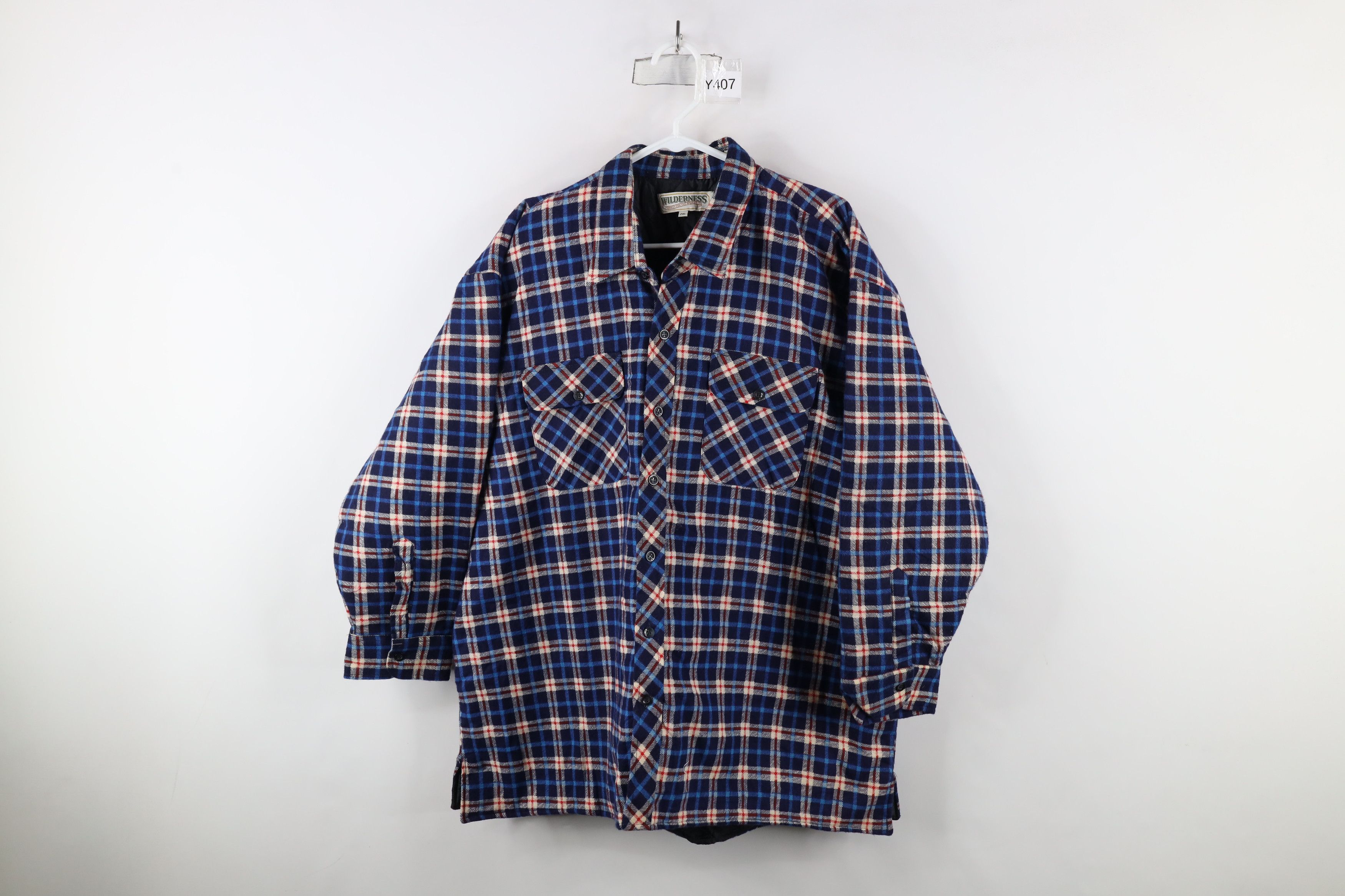 Vintage Vintage 90s Streetwear Flannel Button Shirt Jacket Jac Shirt Size US XXL / EU 58 / 5 - 1 Thumbnail