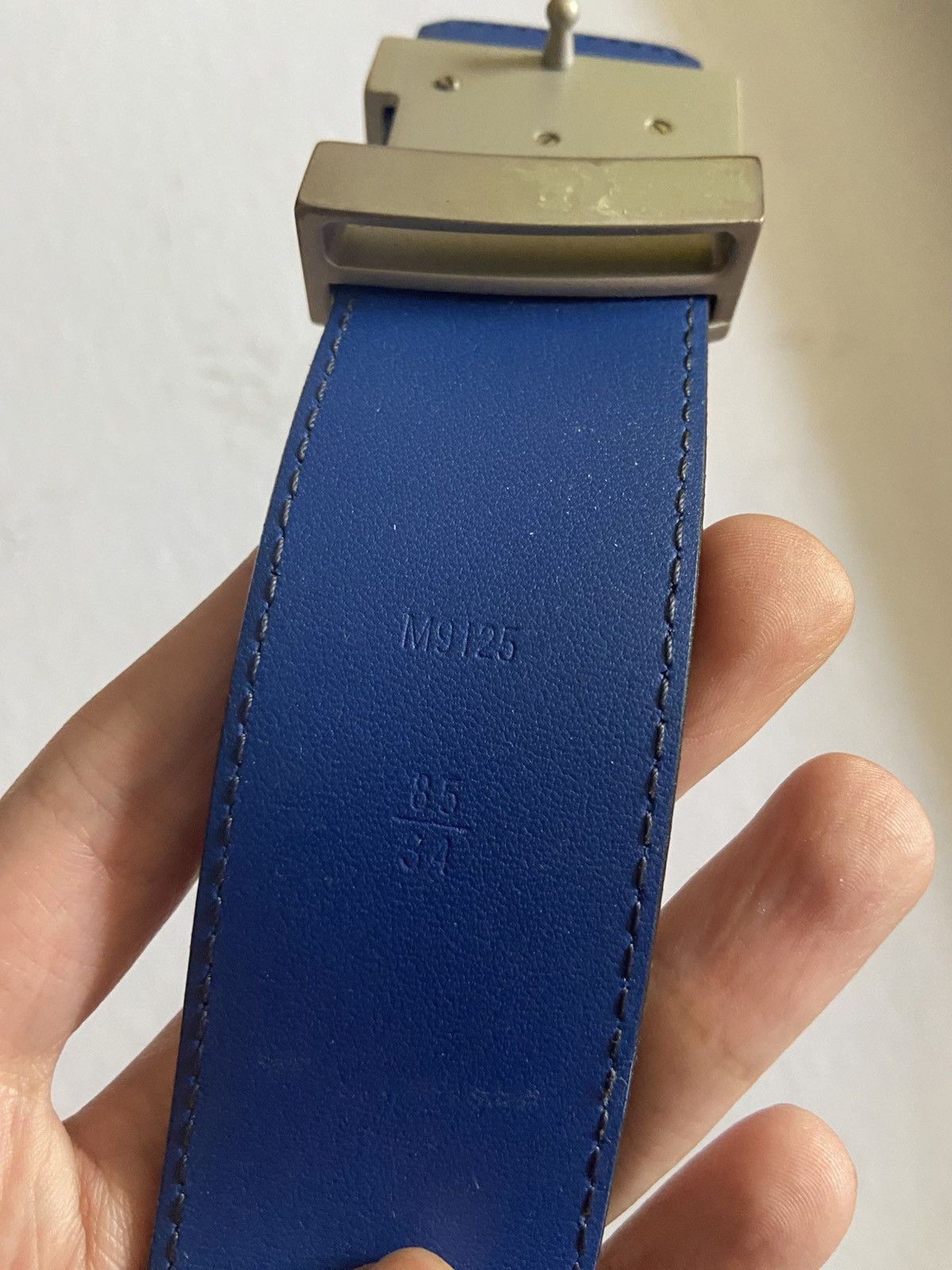Louis Vuitton Louis Vuitton Mens Blue/Silver Belt Fits 32-34 Size 34 - 6 Thumbnail