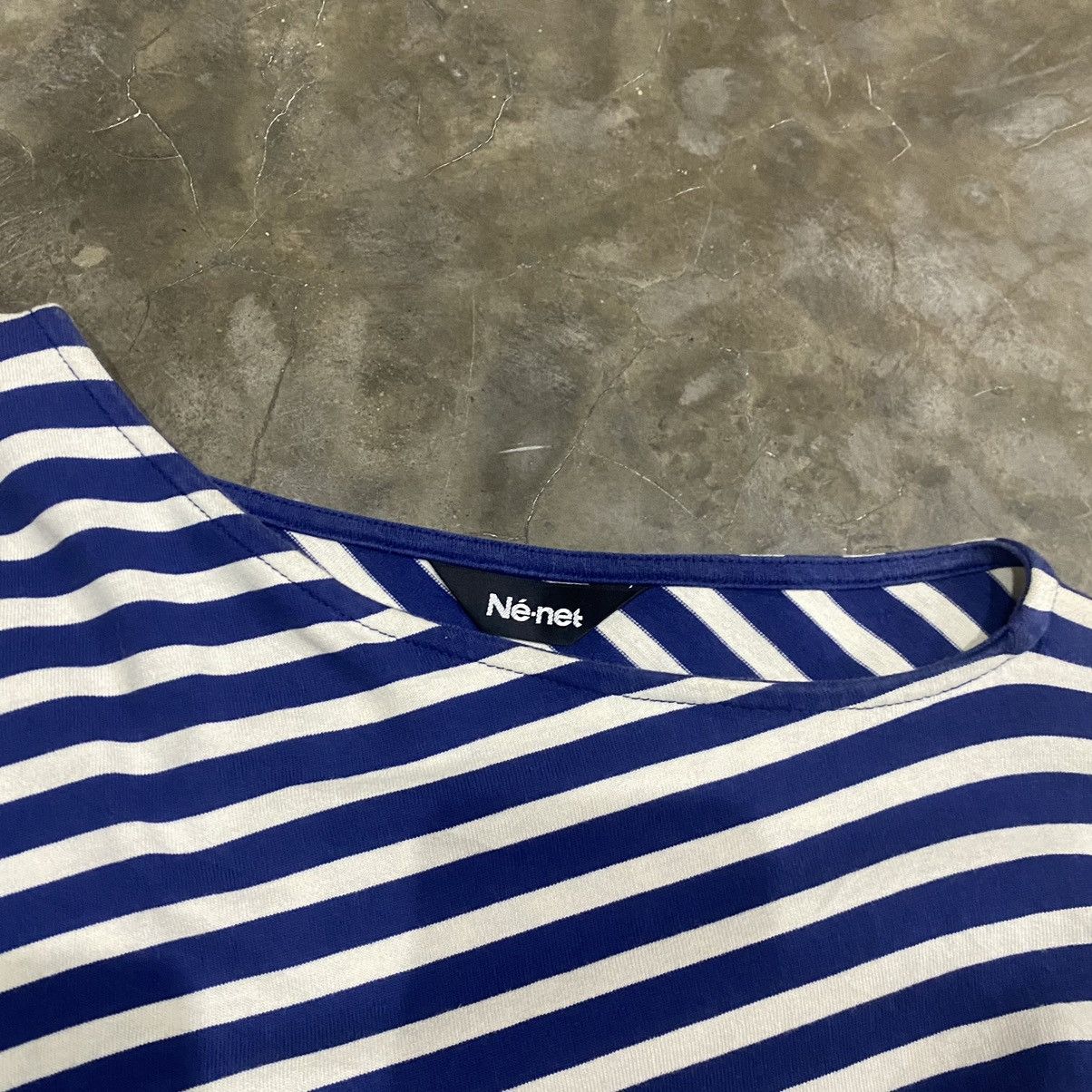 Ne-Net Ne-net Issey Miyake Stripe Asymmetric Batwing Shirt Size M / US 6-8 / IT 42-44 - 4 Thumbnail
