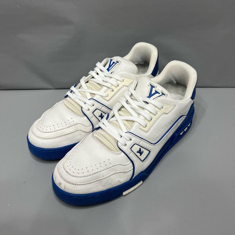 Louis Vuitton Louis Vuitton Trainer Sneakers in White and Blue 0079 Size US 8.5 / EU 41-42 - 1 Thumbnail
