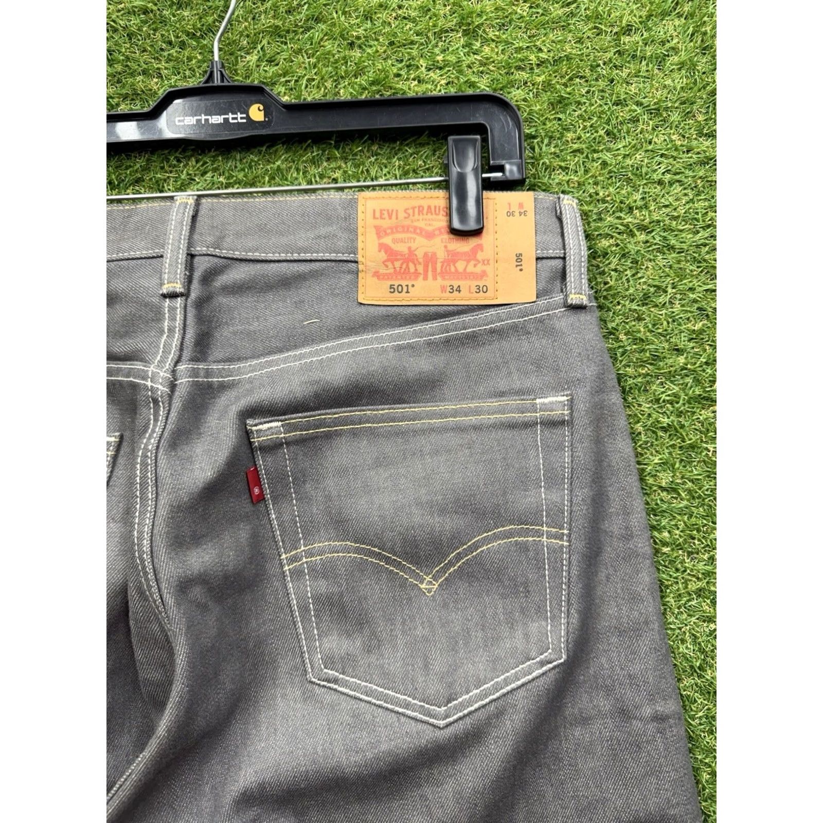 Levi's VINTAGE Levi's 501 Jeans Mens 34x30 Gray Button Fly Straight Denim 90s Baggy Casual Mens Size US 34 / EU 50 - 3 Thumbnail