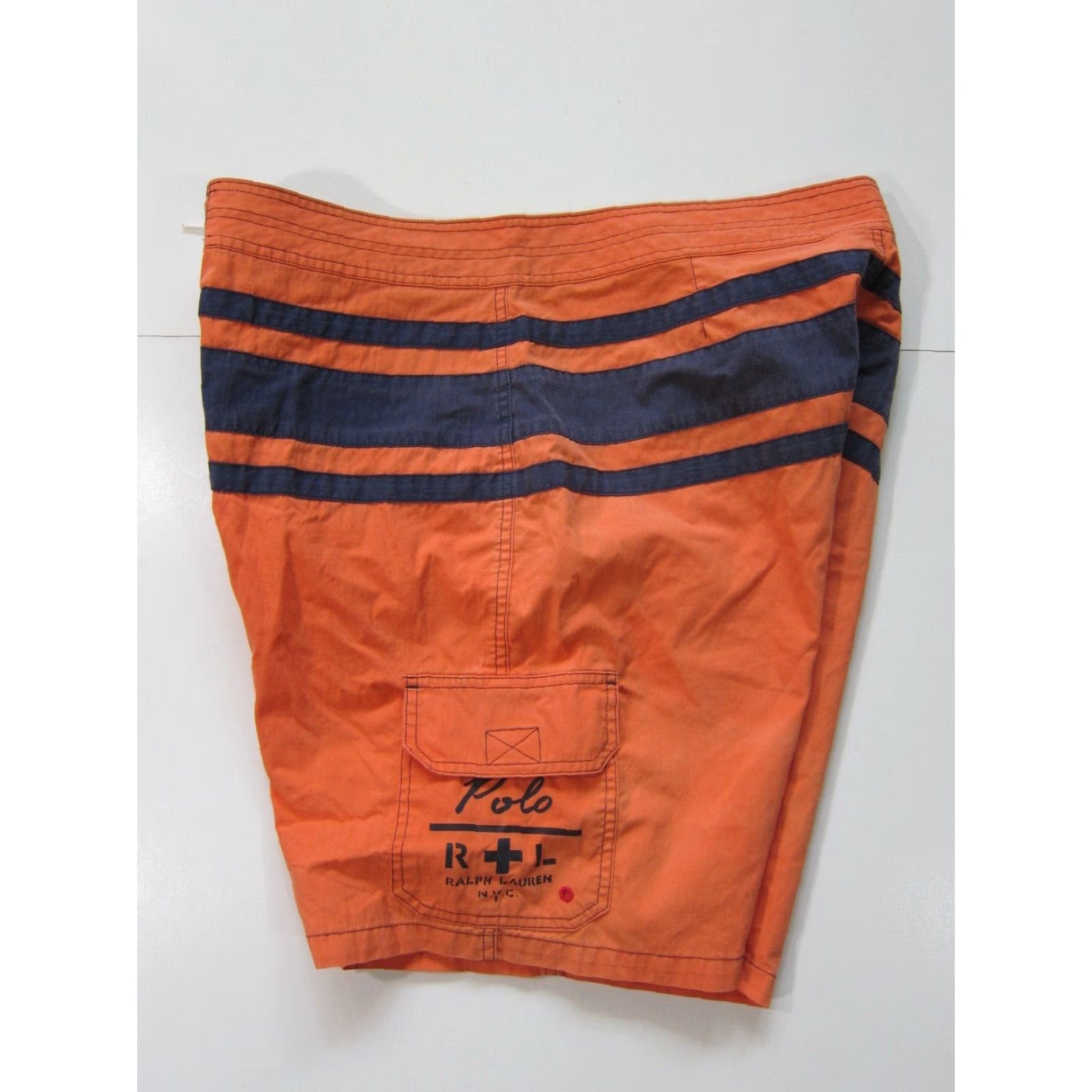 Polo Ralph Lauren Ralph Lauren Polo N.Y.C Orange Blue Nylon Swim Surf Board Short Men 36 Size US M / EU 48-50 / 2 - 7 Thumbnail