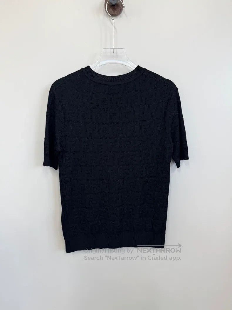 Fendi Fendi Black FF Dark Pattern Monogram Logo Knit Short Sleev Size XXS / US 00 / IT 34 - 2 Thumbnail