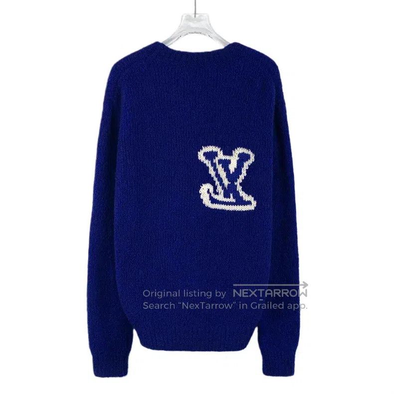 Louis Vuitton Louis Vuitton Navy logo intarsia wool crewneck long-sleeve Size US XS / EU 42 / 0 - 2 Thumbnail