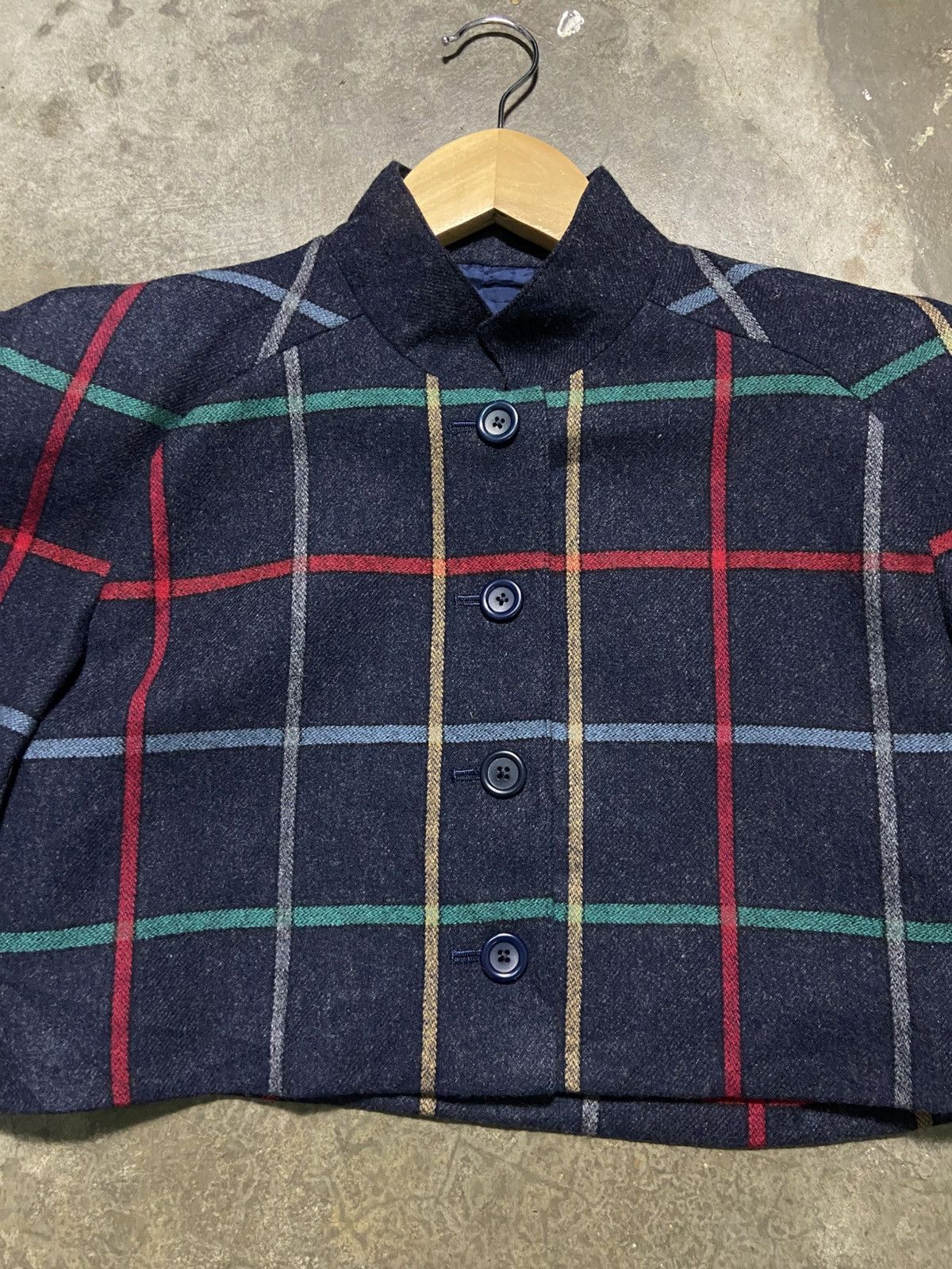Japanese Brand Vintage Miss Ashida Plaid Cropped Wool Blend Bolero Jacket Size M / US 6-8 / IT 42-44 - 7 Thumbnail