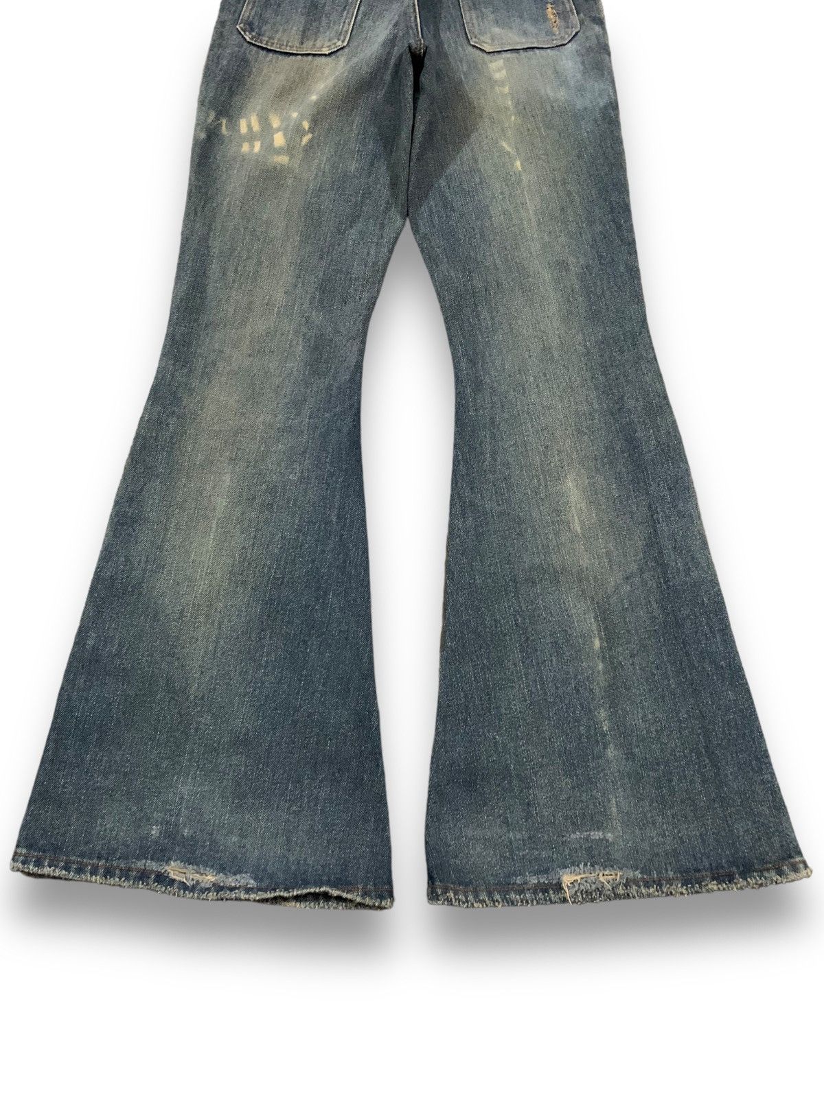 Le Grande Bleu (L.G.B.) Vintage Japanese Brand Mud Wash Flare Bell Bottom Jeans Size 27" / US 4 / IT 40 - 13 Thumbnail