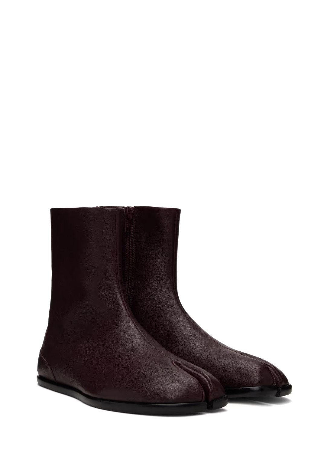 Maison Margiela Margiela Tabi Ankle Boots - Burgundy Camel Leather Size US 11 / EU 44 - 1 Thumbnail