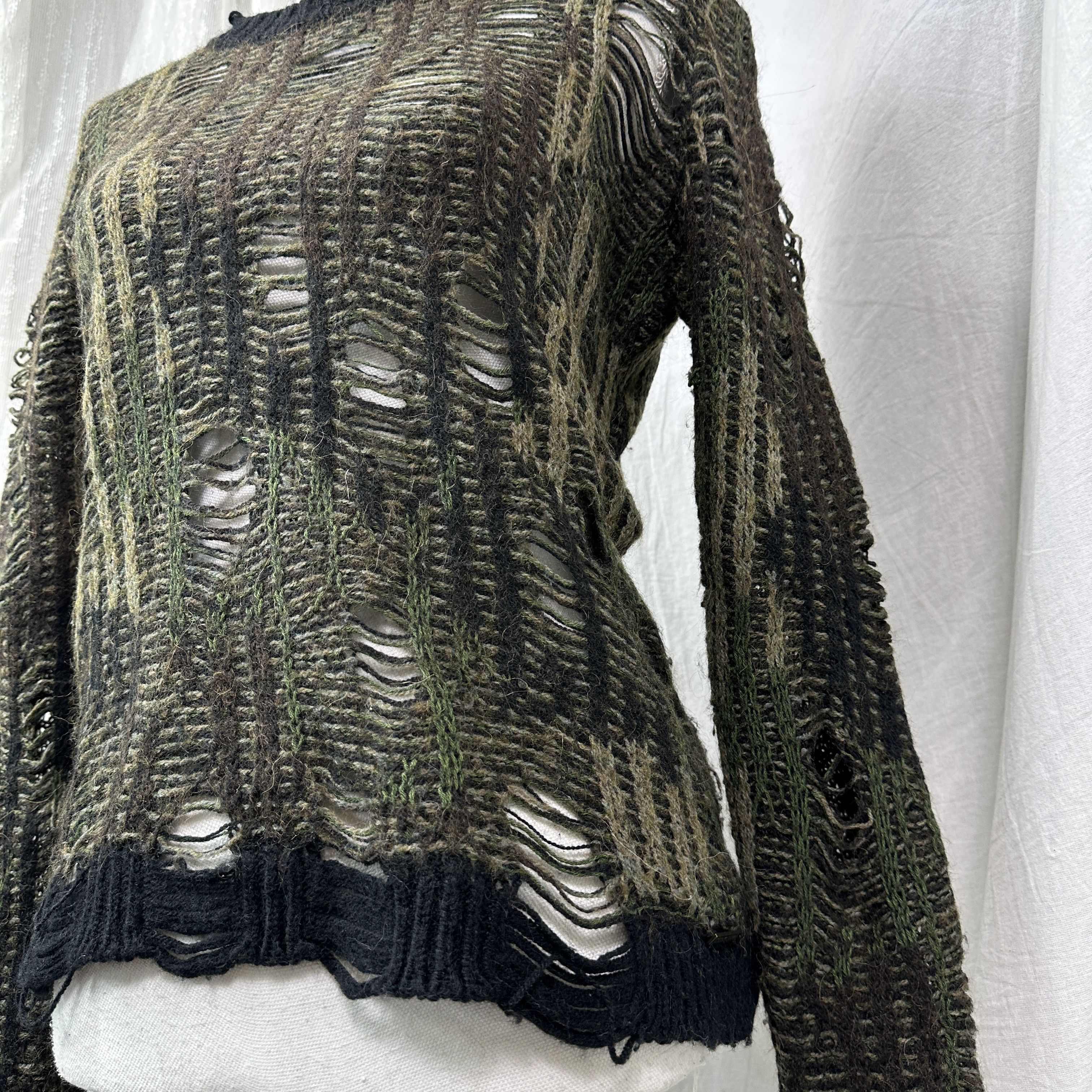 Diesel Vintage Avant Garde Grunge Diesel Distresses Sweater 00s Size S / US 4 / IT 40 - 7 Thumbnail