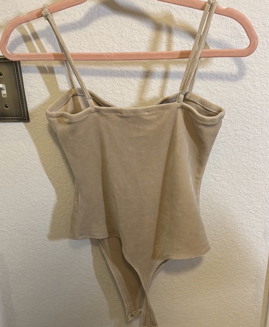 Forever 21 Bodysuit Velvet Beige Size M / US 6-8 / IT 42-44 - 3 Thumbnail