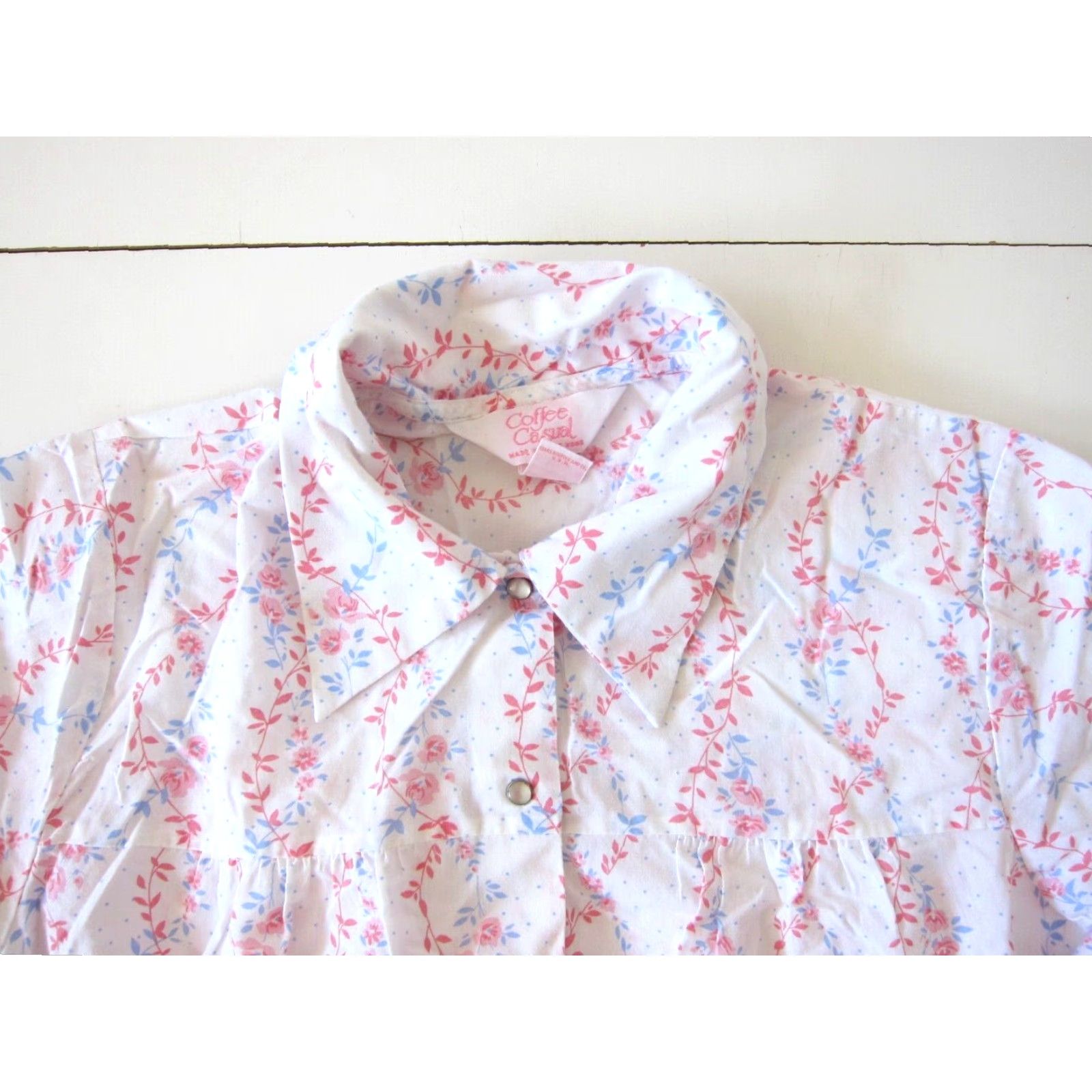 Pinko VINTAGE Coffee Casual Cotton Pink Floral Button Down Pocket Maxi House Dress M Size M / US 6-8 / IT 42-44 - 3 Thumbnail