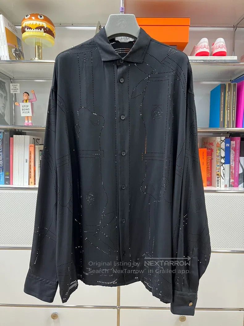 Hermes Hermes Laser Cutout Pattern 100% Mulberry Silk Shirt, Show Size XS / US 0-2 / IT 36-38 - 1 Thumbnail