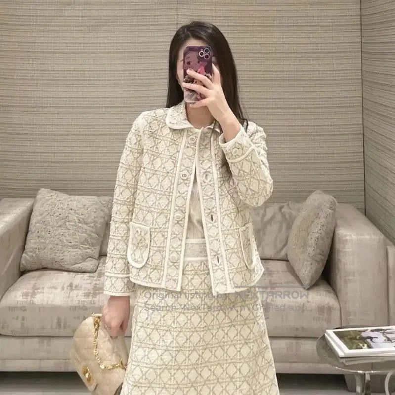 Dior Dior M Size Gold Cotton Blend Jacket . Size M / US 6-8 / IT 42-44 - 8 Thumbnail