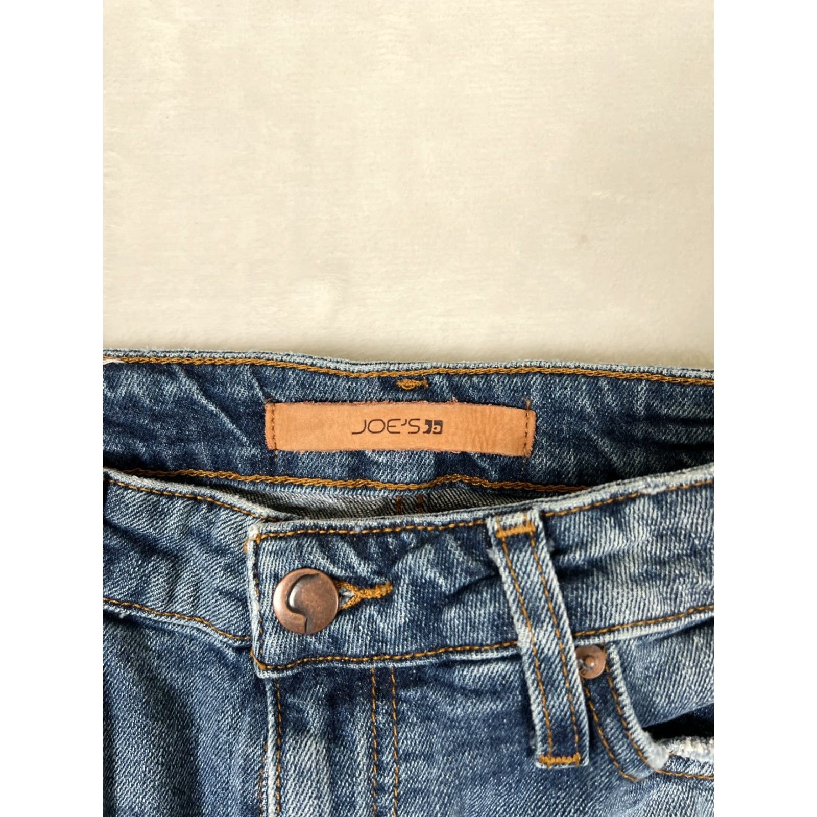 Vintage Joe's Jeans Billie Crop Boyfriend Jeans Womens 23 Blue Distressed Denim Size 40" / US 18 - 4 Thumbnail